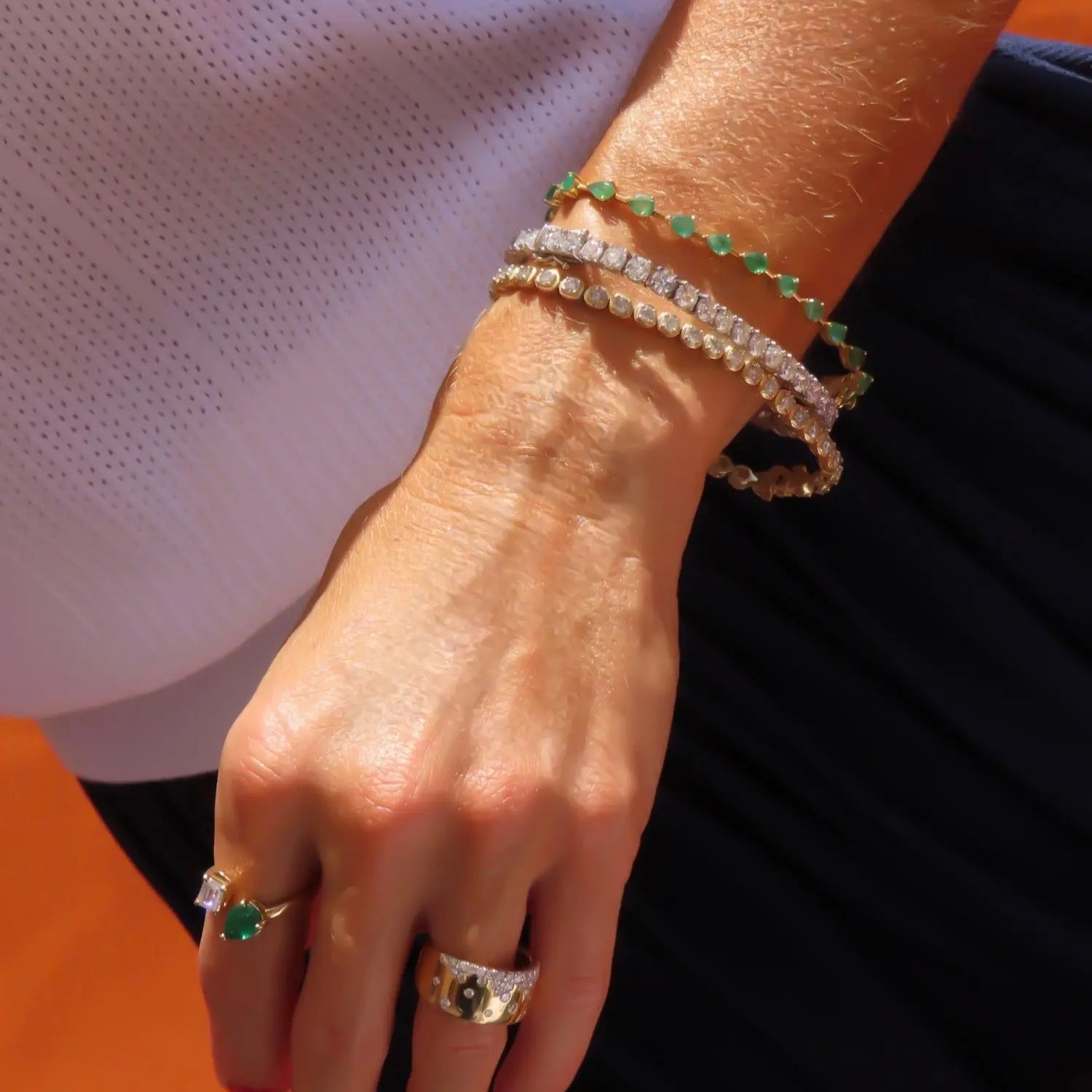 Pear-Shaped Emerald Link Bracelet Princess Jewelry Shop