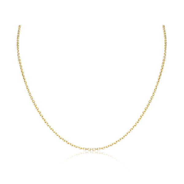 Petite cable chain necklace in 14K yellow gold by JJ Jewelry