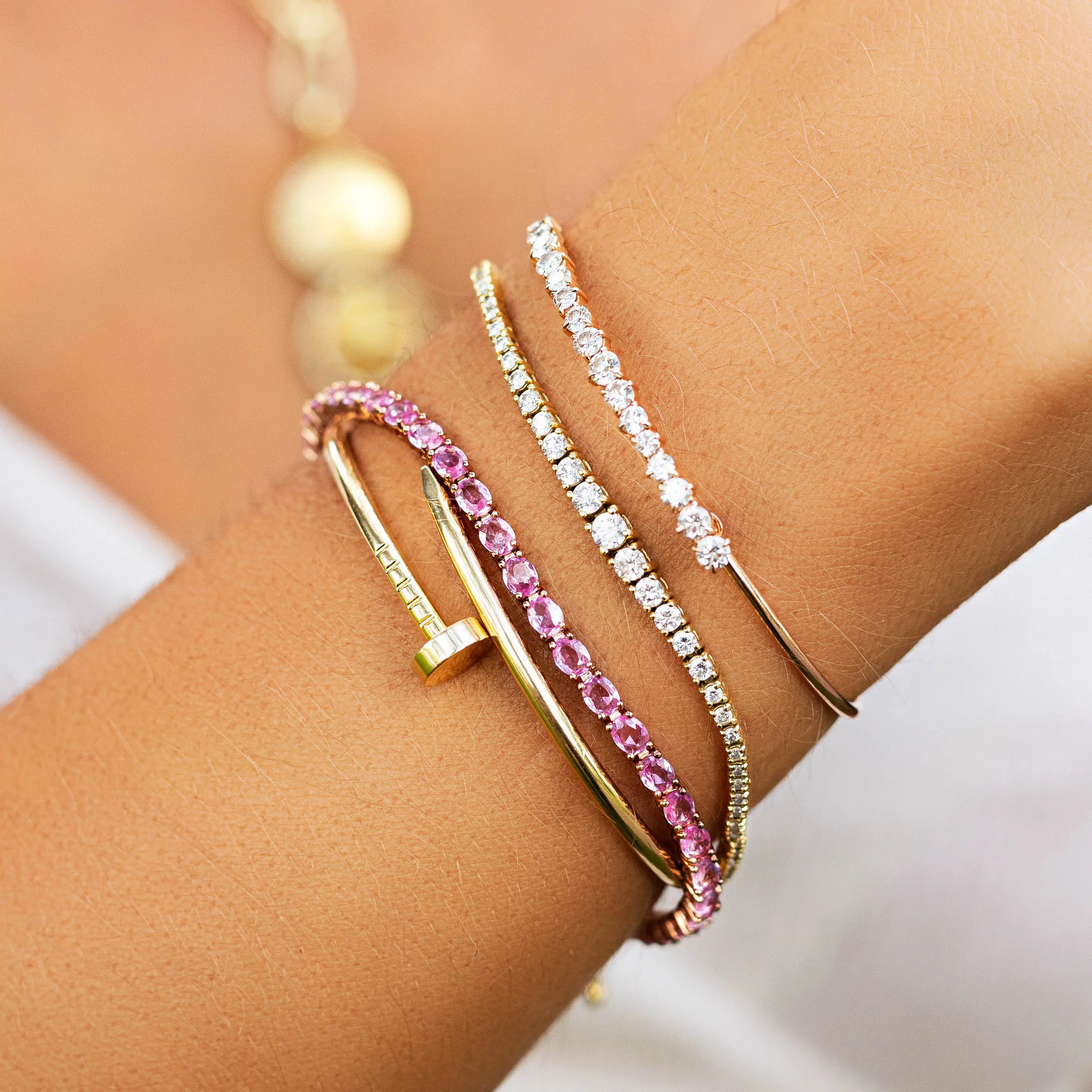 Pink Sapphire Bracelet-Princess Jewelry Shop