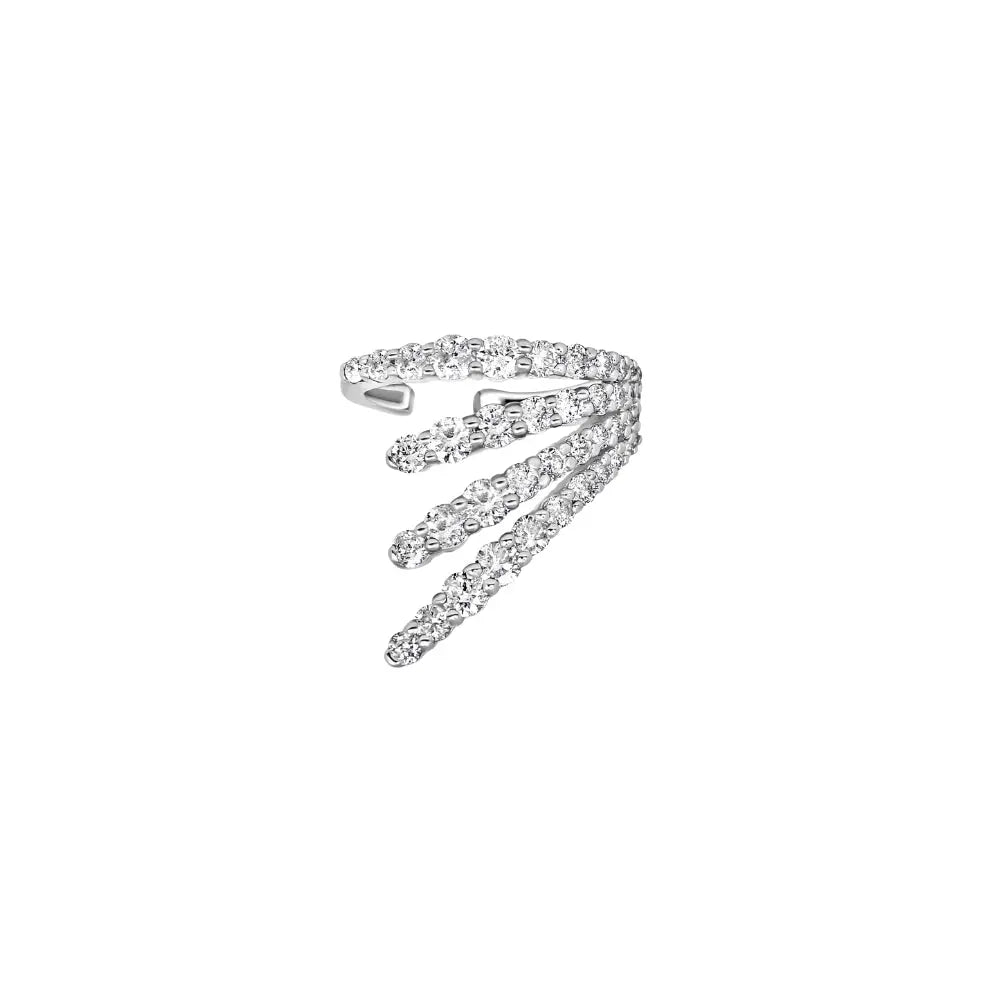 4 ROWS DIA EARCLIP D1.0CT 18K YW Princess Jewelry Shop