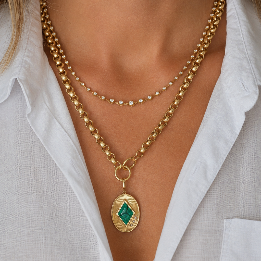 Renata Graduated Diamond Tennis Necklace in 18K Gold, second view | JJ Jewelry Miami