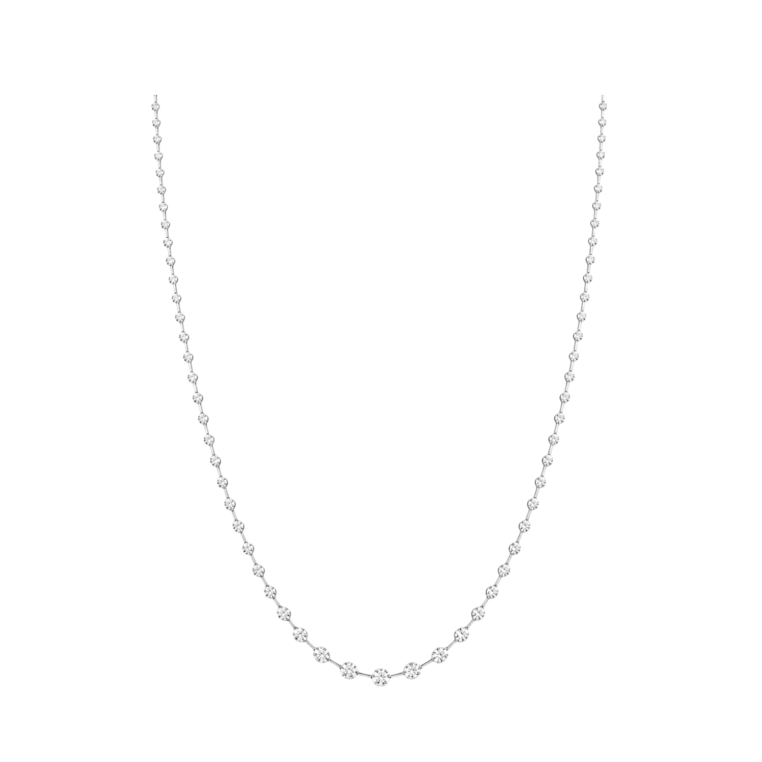 Renata Long Graduated Diamond Tennis Necklace in 18K Gold