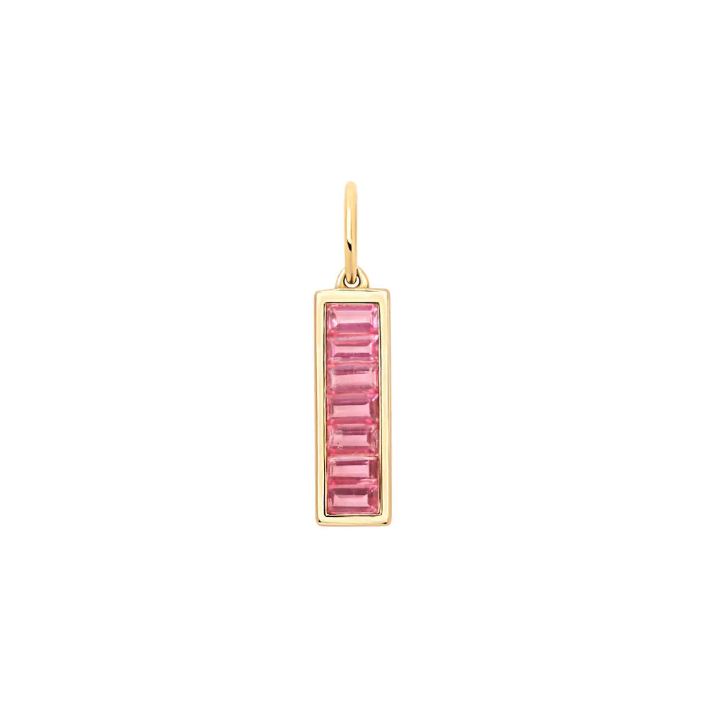 Ruby Baguette Bar Pendant in Yellow Gold Princess Jewelry Shop