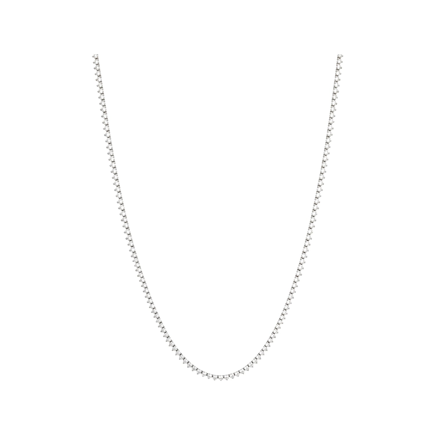 Sarita Long Diamond Tennis Necklace in 18K White Gold