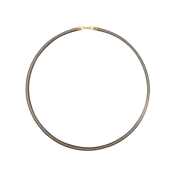 Silk Cord Necklace with Gold Clasp in 18K Yellow Gold