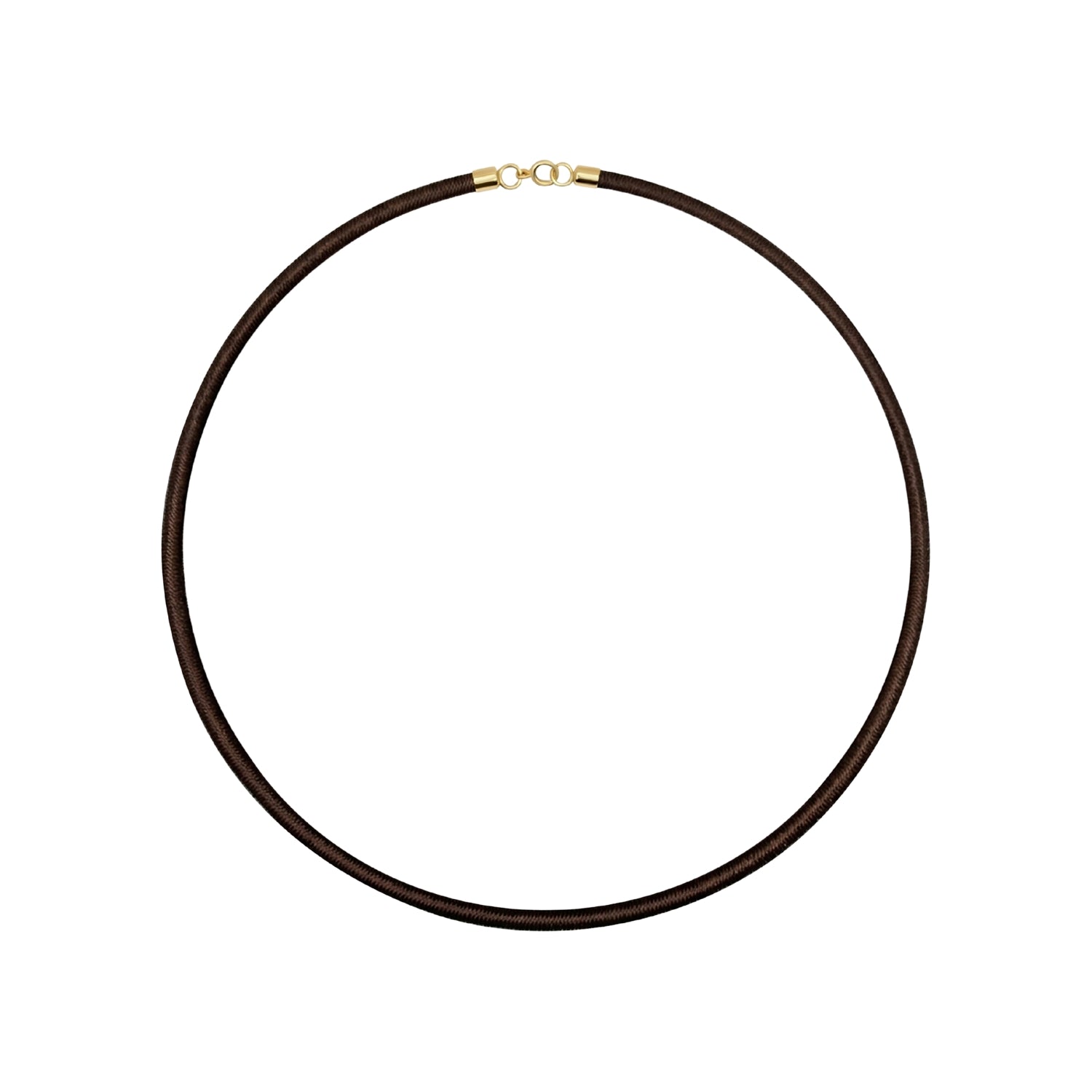 Silk Cord Necklace with Gold Clasp in 18K Yellow Gold