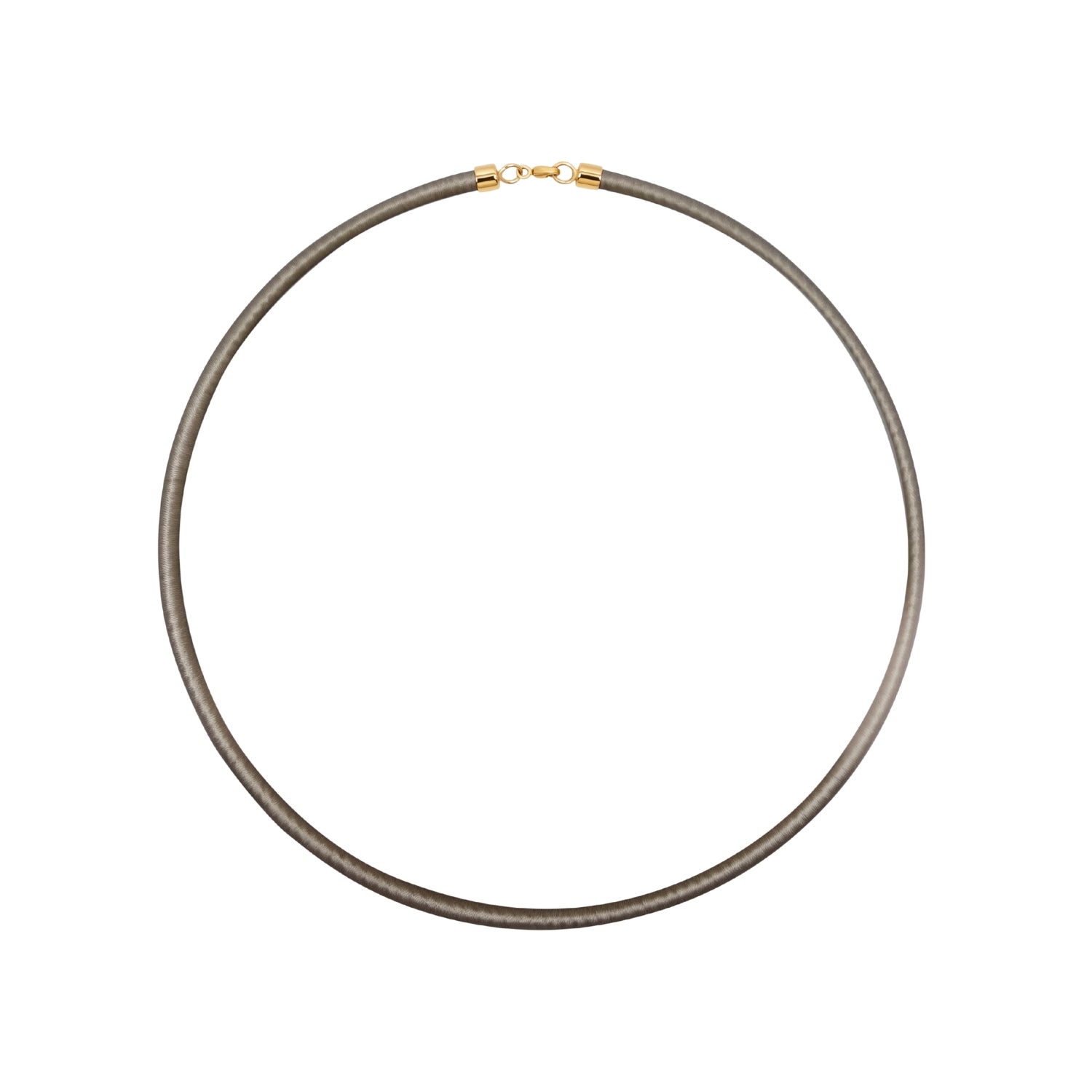 Silk Cord Necklace with Gold Clasp in 18K Yellow Gold
