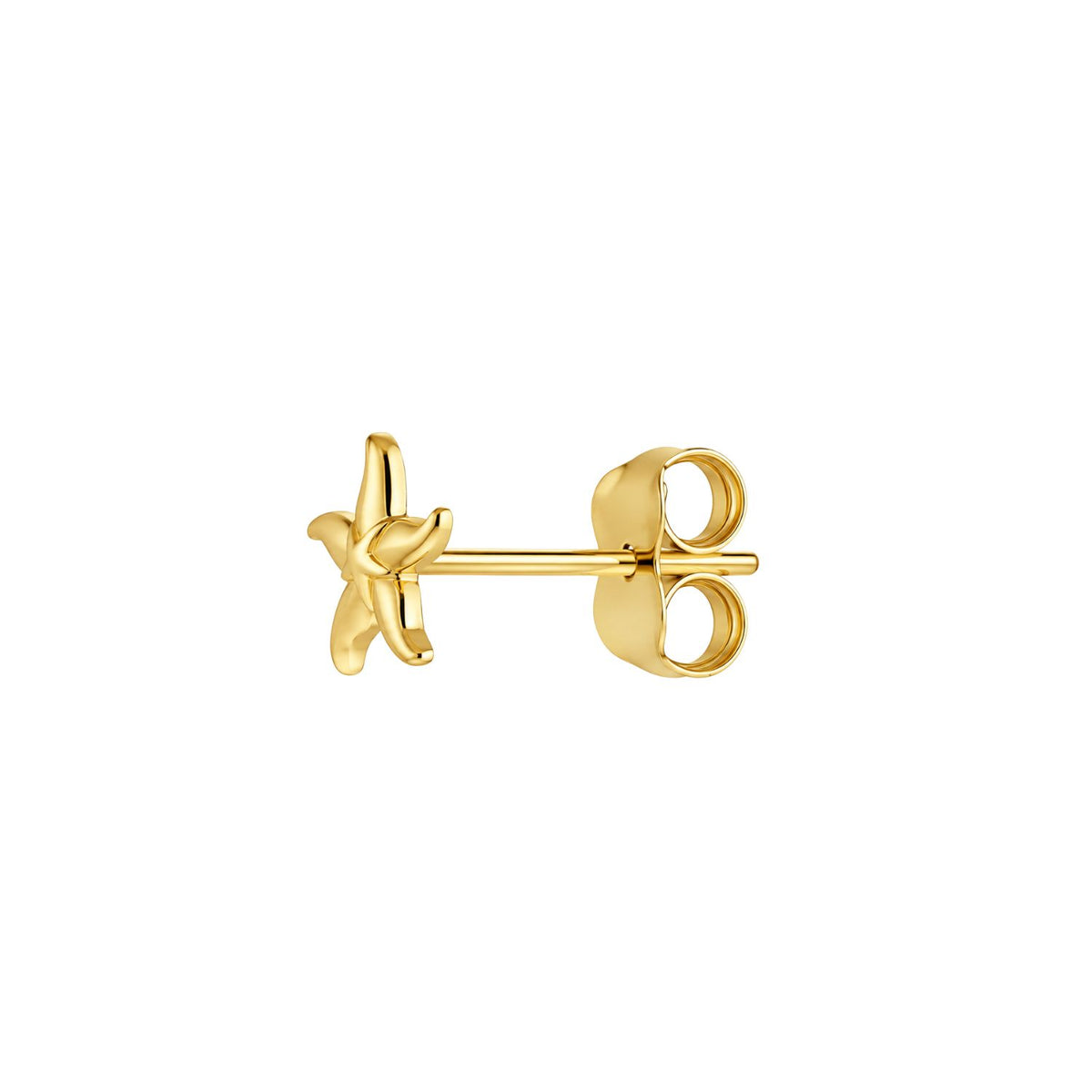 Single Starfish Stud Earring in 14K Yellow Gold