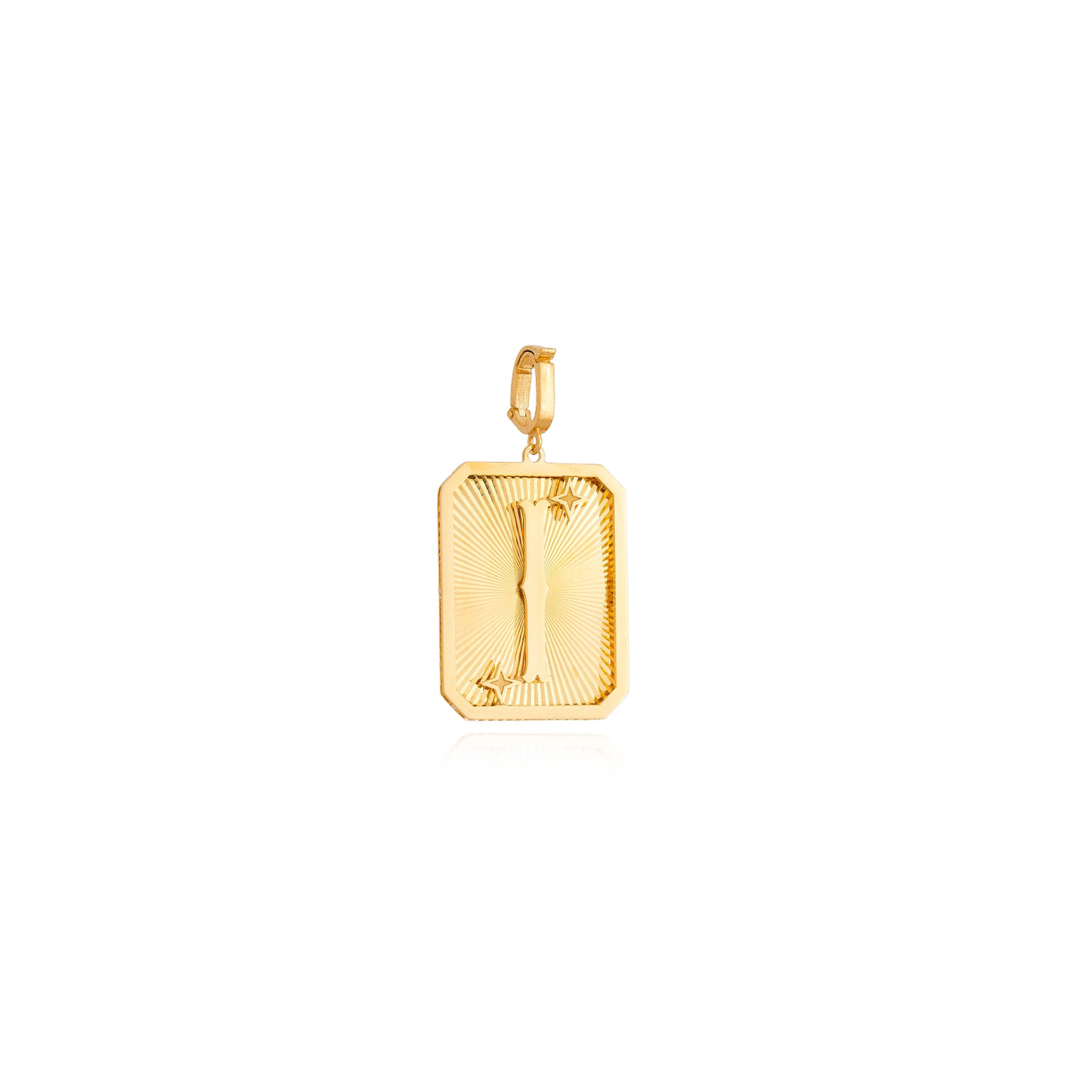 Small Gold Letter Medal Pendant, view 12 | JJ Jewelry Miami