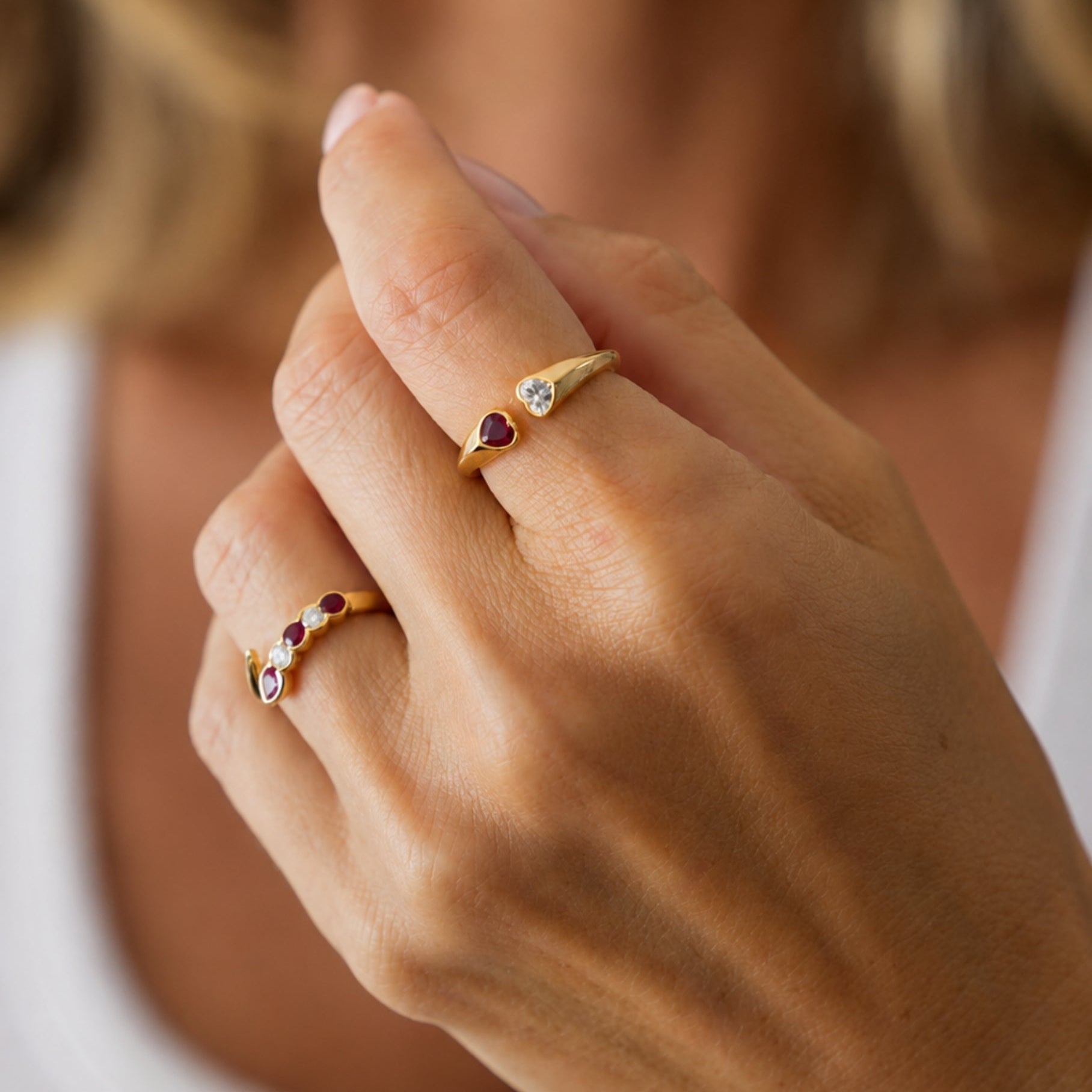 Snake Ruby and Diamond Wrap Ring in 14K Yellow Gold