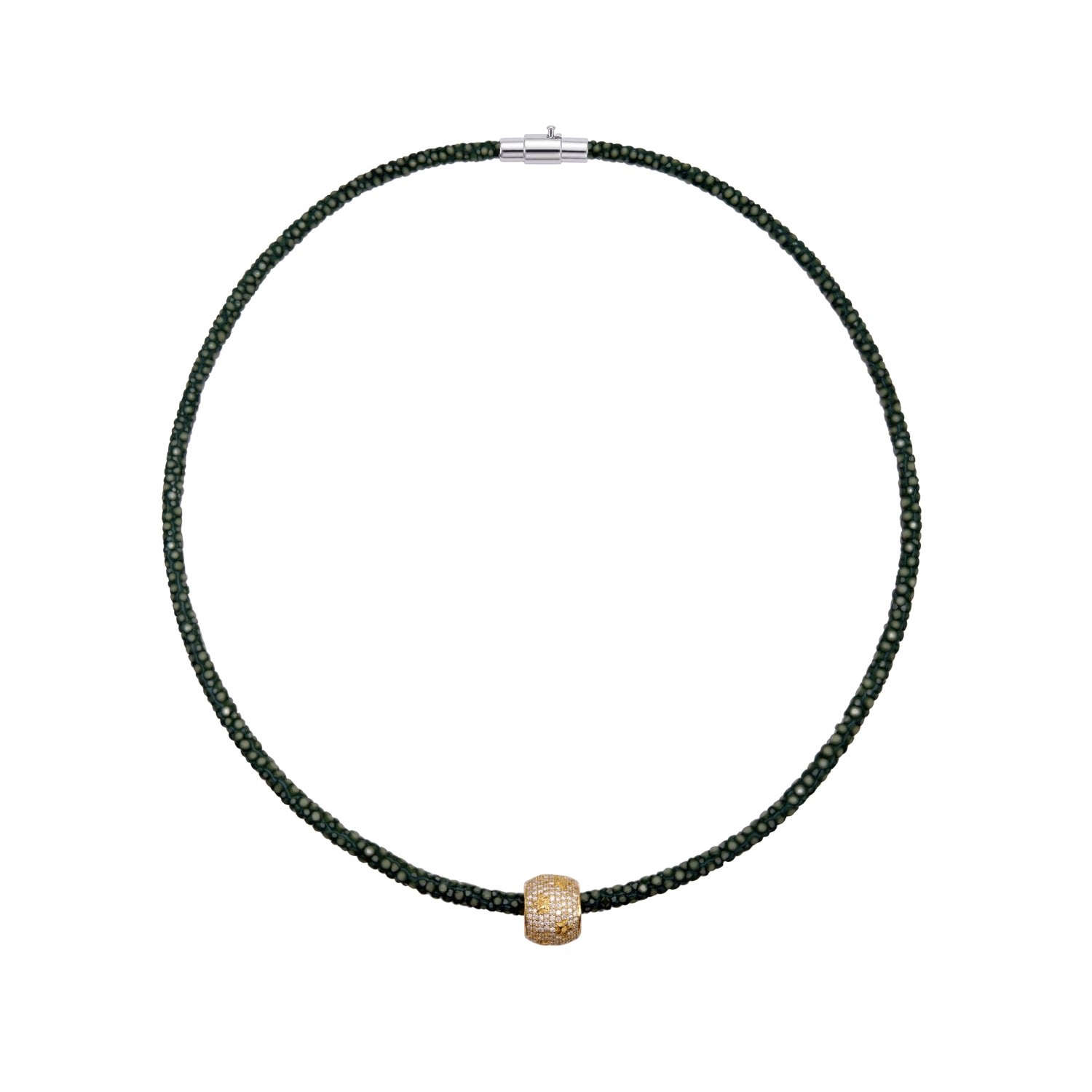 Stingray Cord Necklace with Silver Clasp