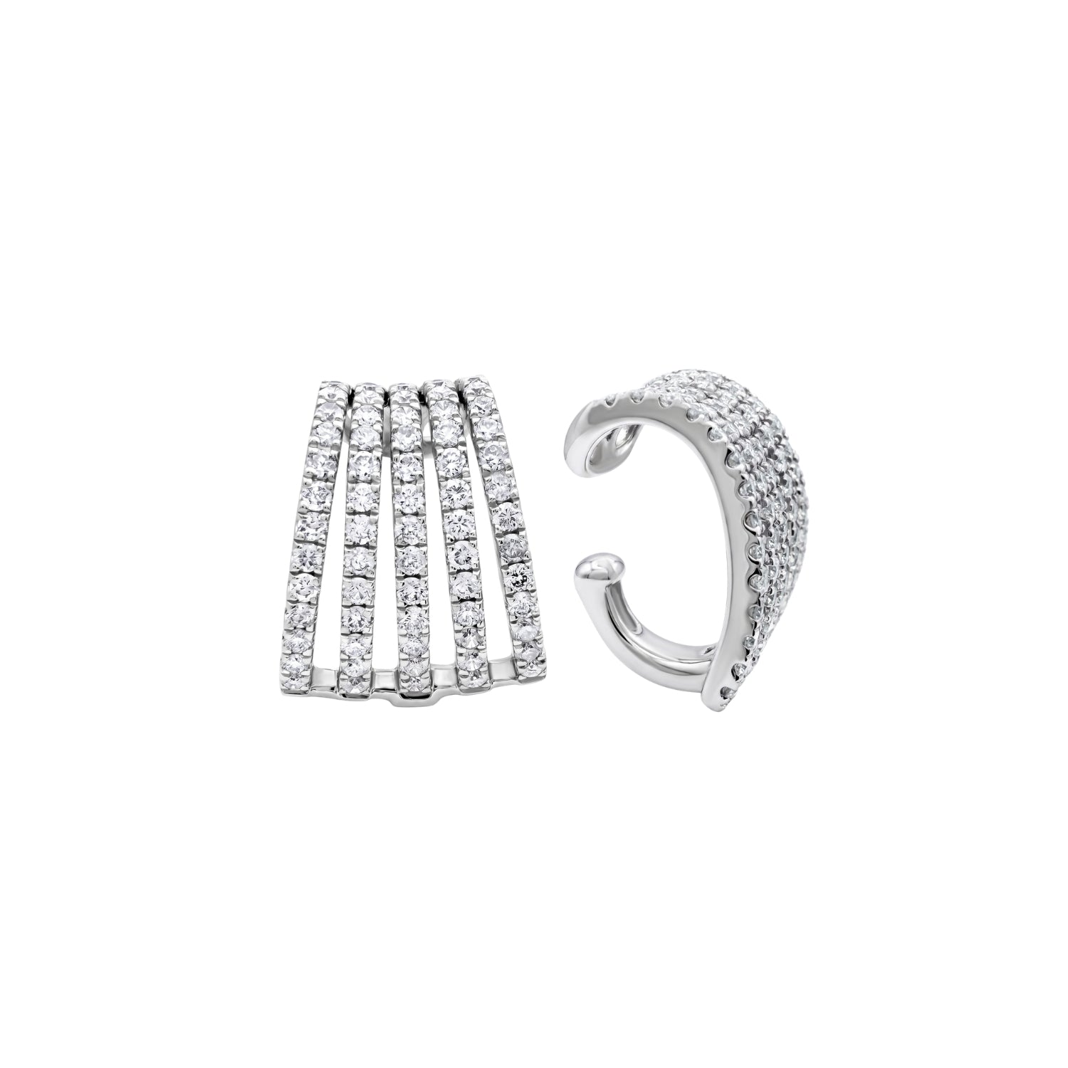 Tapered Five-Row Diamond Ear Cuff