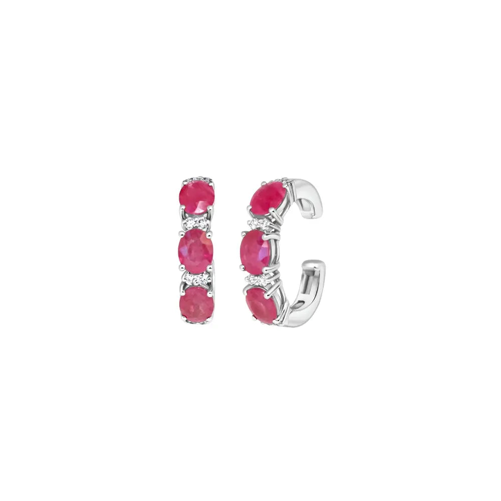 3 STONES DIA EARCLIP 18KW Princess Jewelry Shop