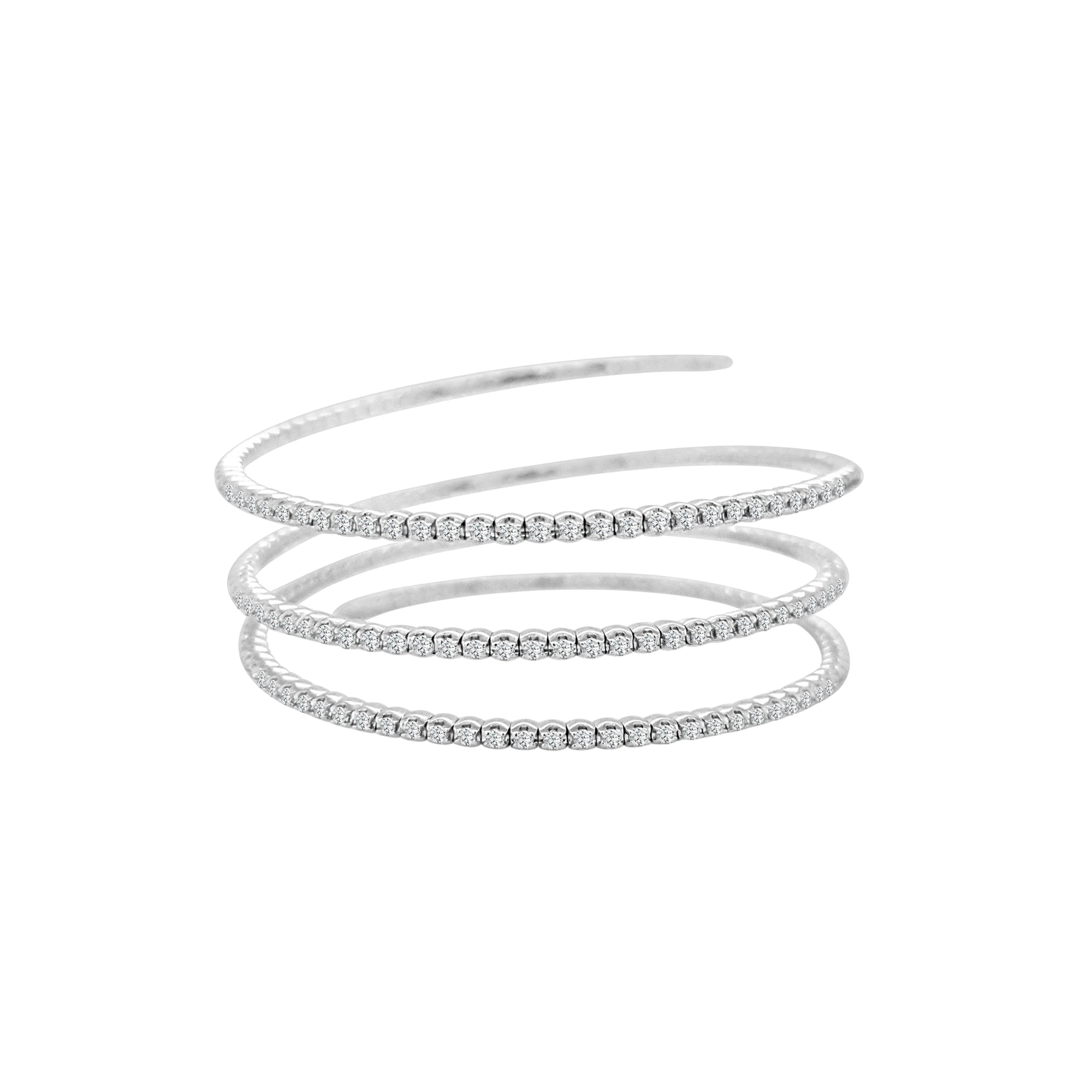 Triple Row Diamond Bangle 4.0 Carats | 18K Gold | JJ Jewelry Miami