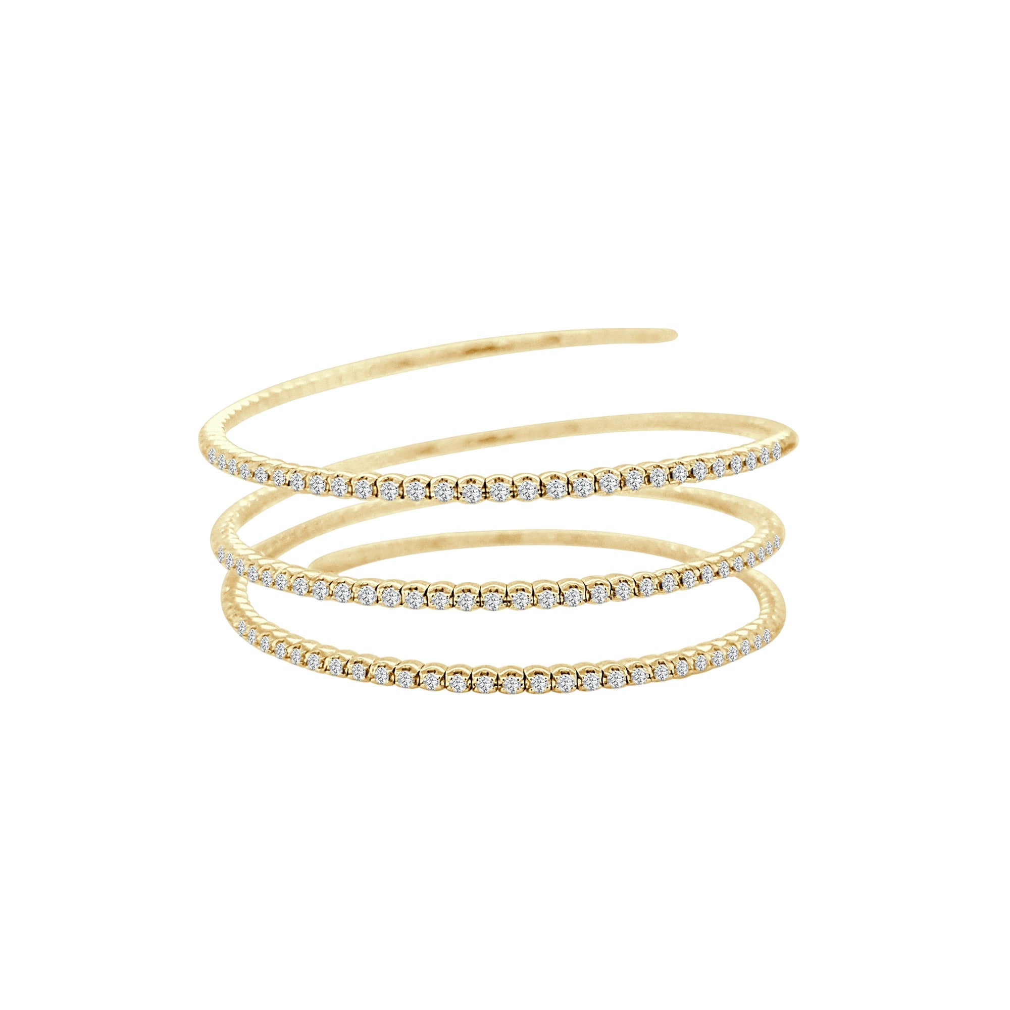 Triple Row Diamond Bangle in 18K Gold - 4.0 Carats