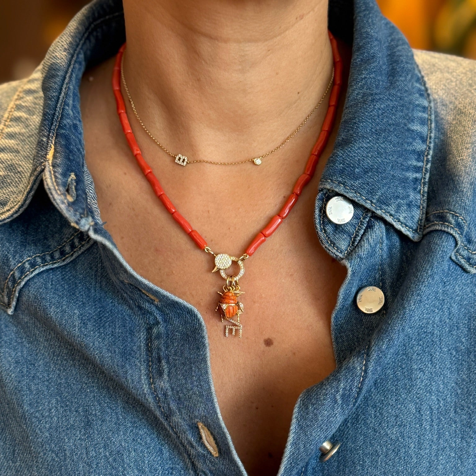 Yellow Gold Beetle Pendant