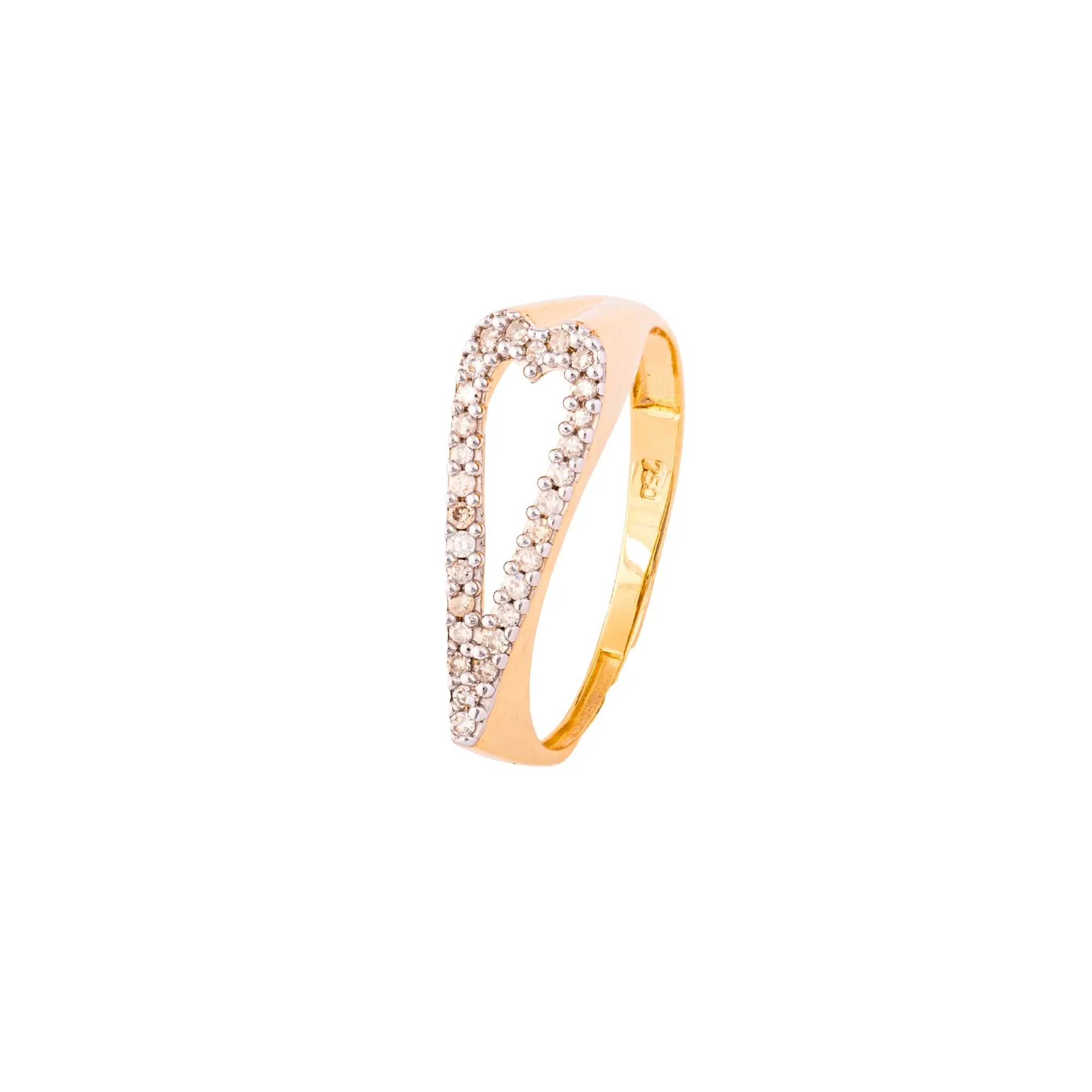 LETTER GOLD DIA RING 18KY Princess Jewelry Shop