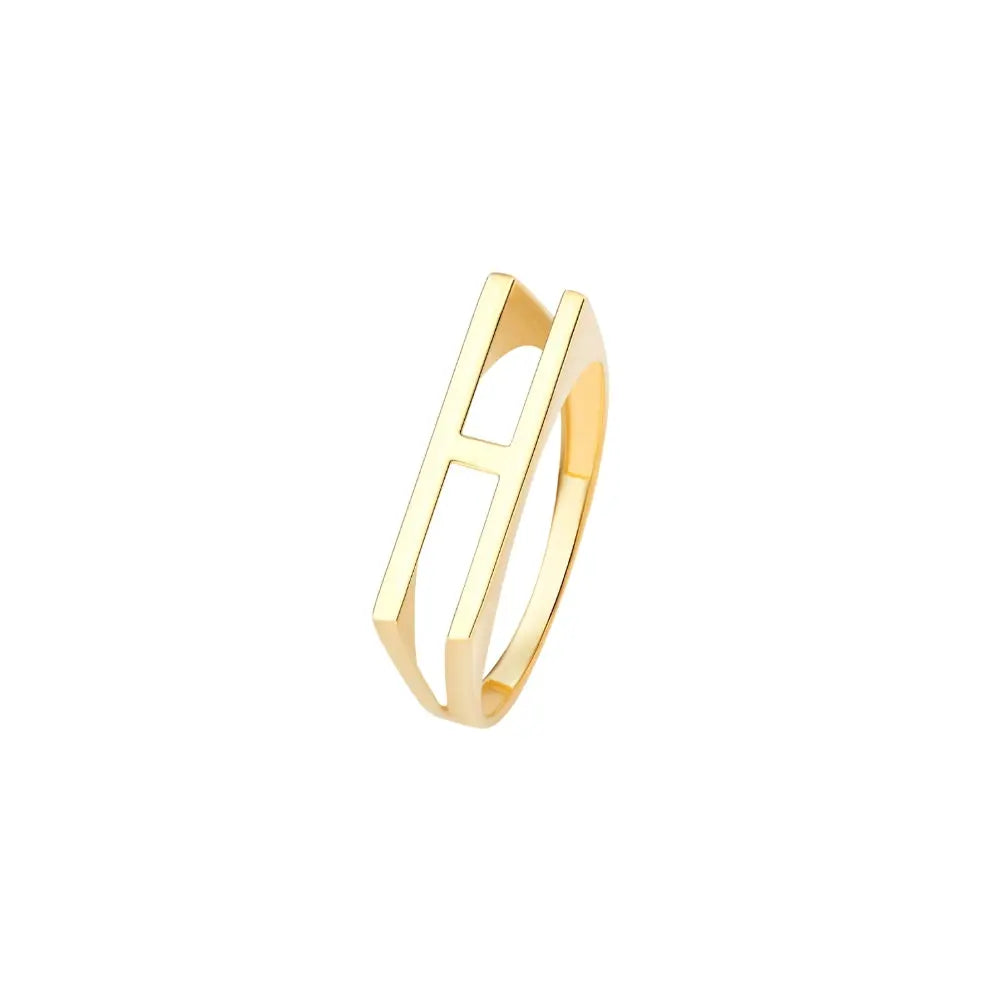 Yellow Gold Letter Ring Princess Jewelry Shop