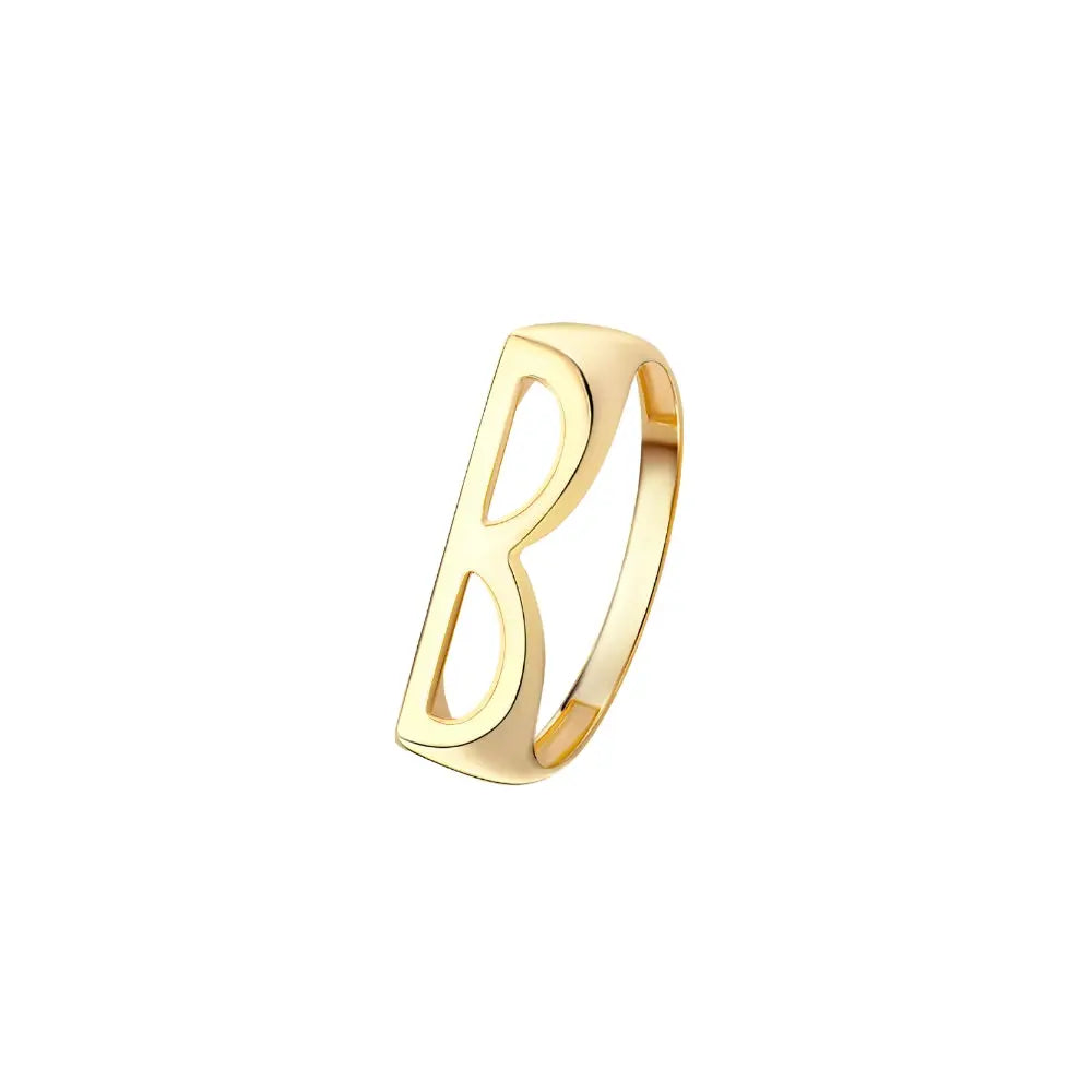 Yellow Gold Letter Ring Princess Jewelry Shop