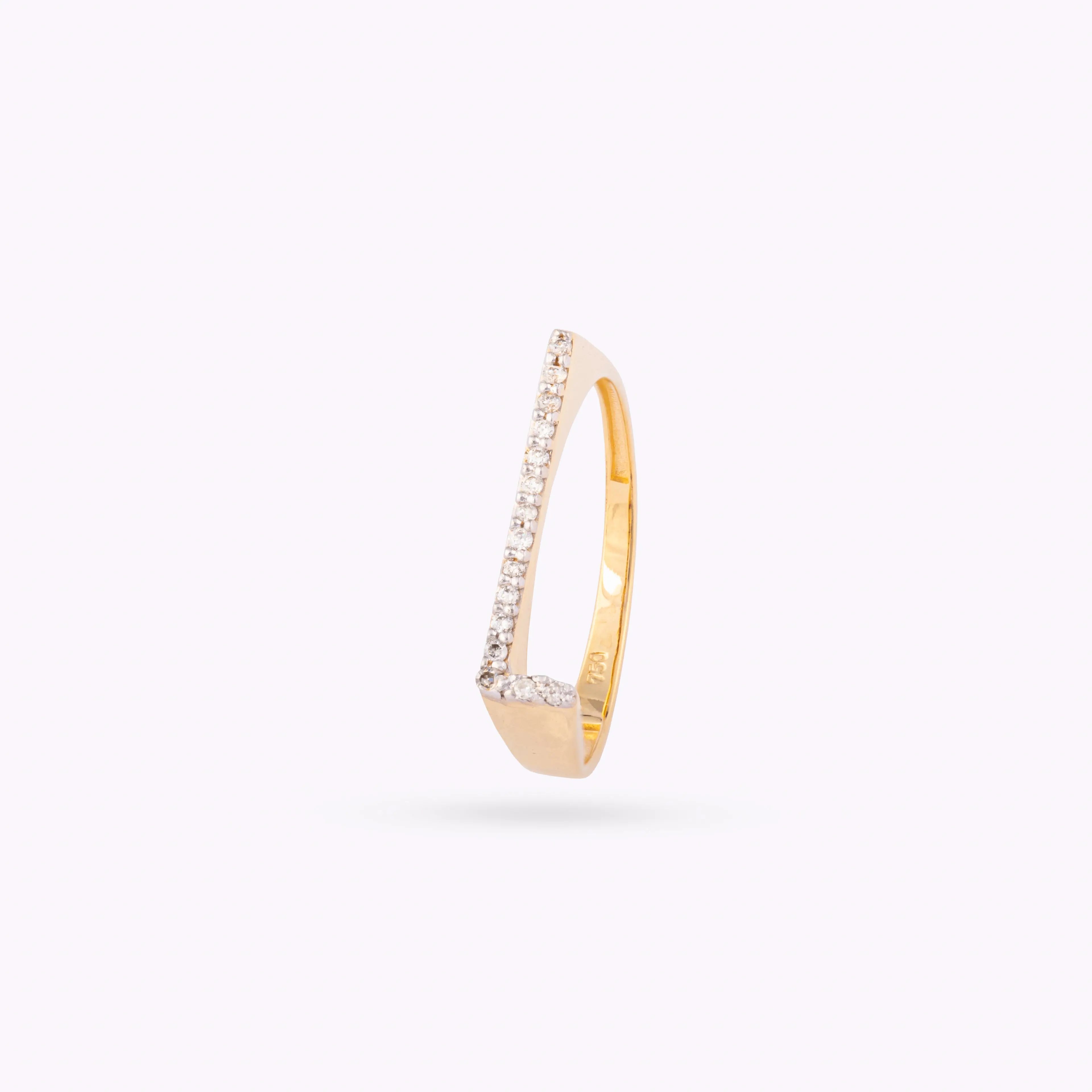 Yellow Gold & Diamond Letter Rings Princess Jewelry Shop