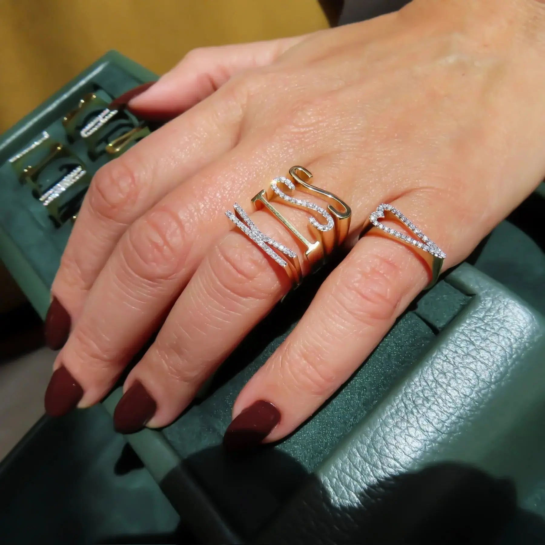 Yellow Gold Letter Ring Princess Jewelry Shop