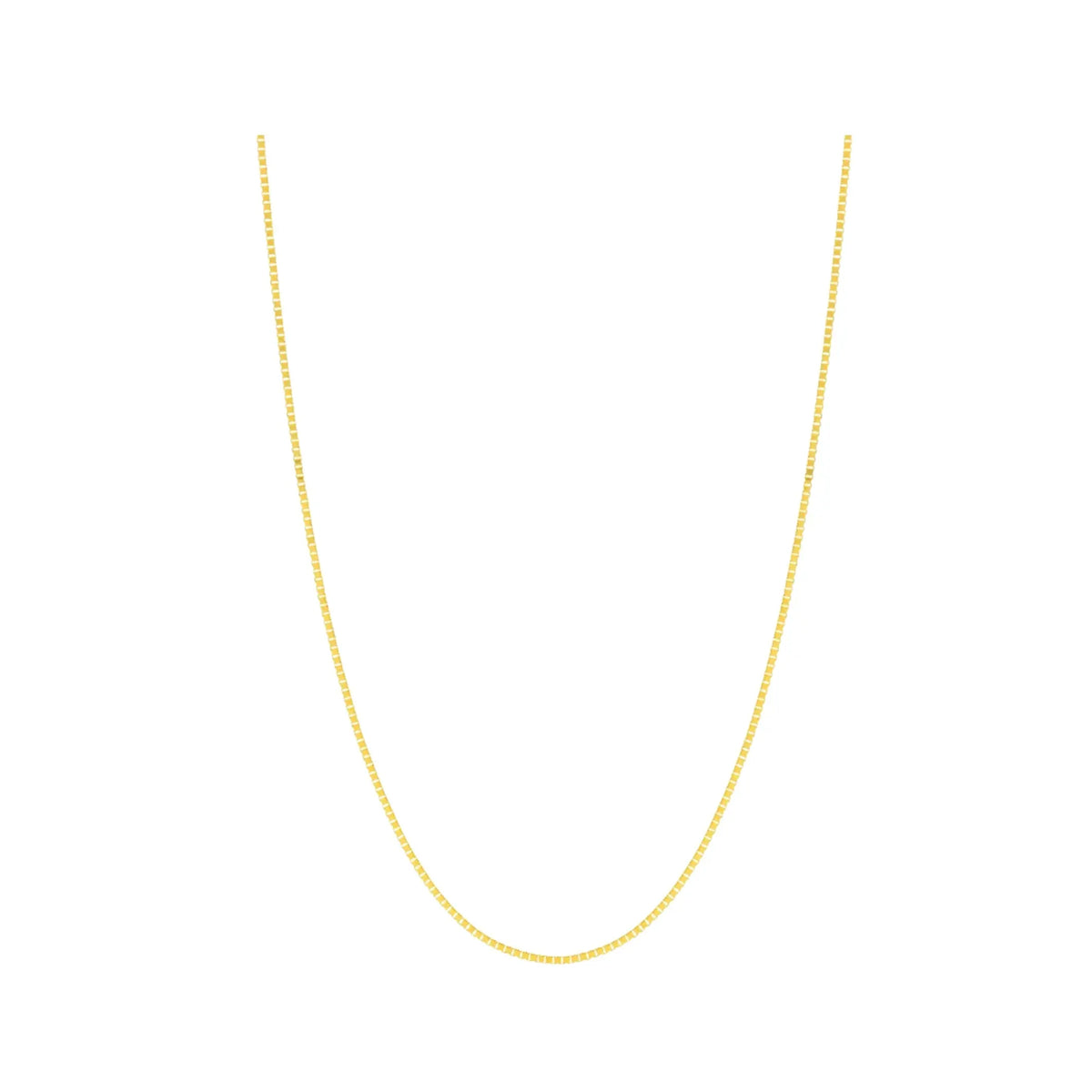 Adjustable Box Chain Necklace in 14K Yellow Gold | JJ Jewelry Miami