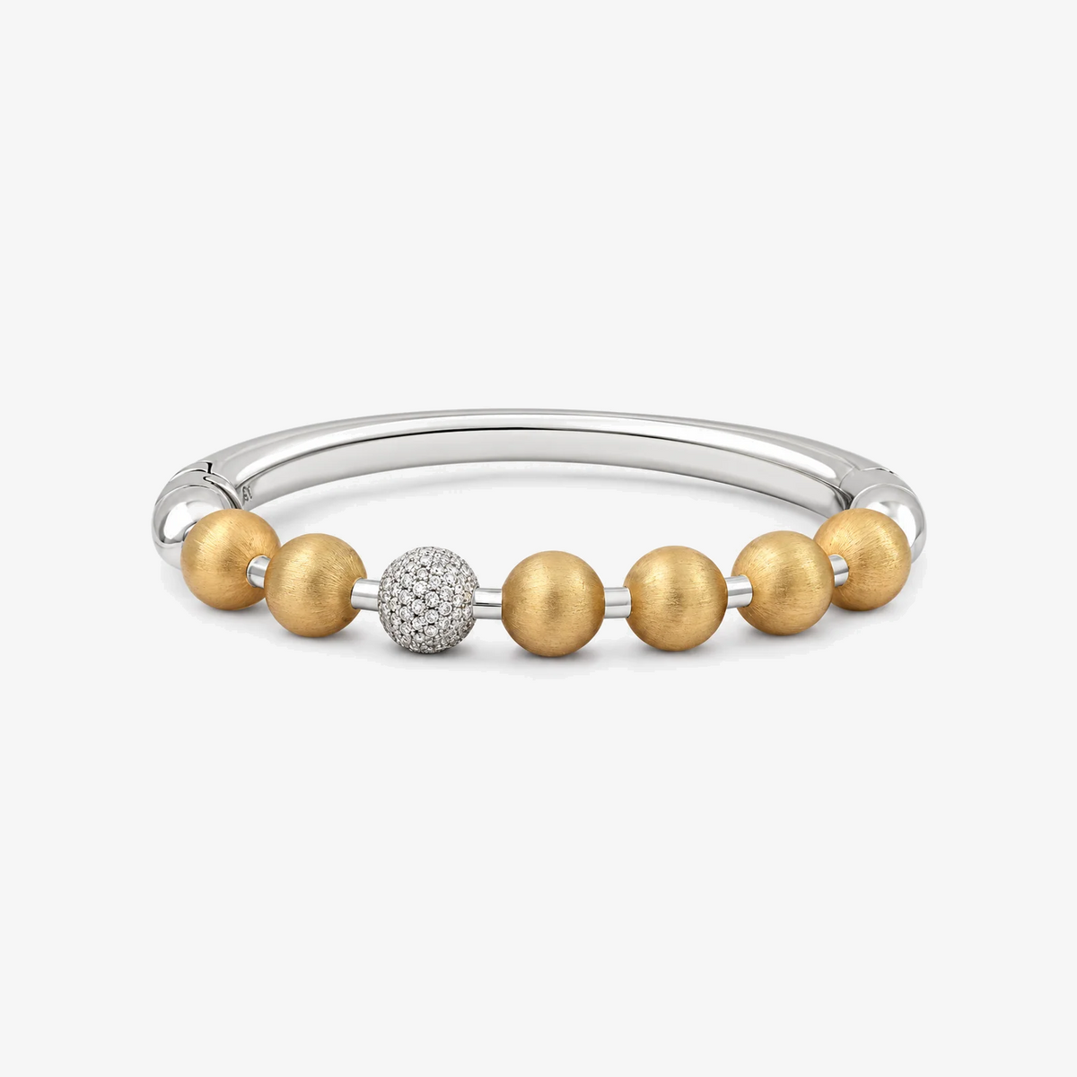 Ball Brushed Gold Bangle by Rainbow K in 14K Yellow Gold | JJ Jewelry