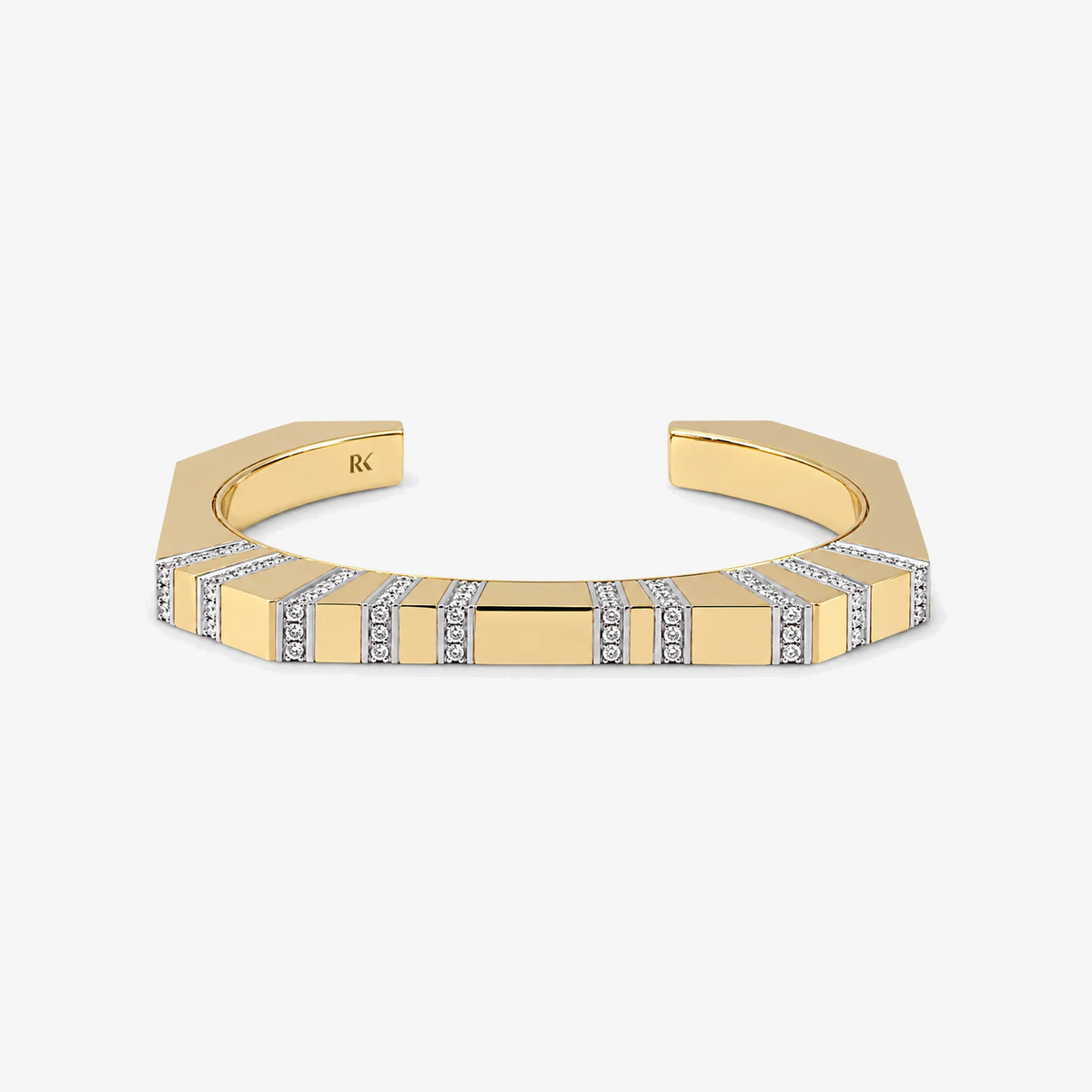 Bangle Bold Line Pave by Rainbow K in 14K Yellow Gold | JJ Jewelry