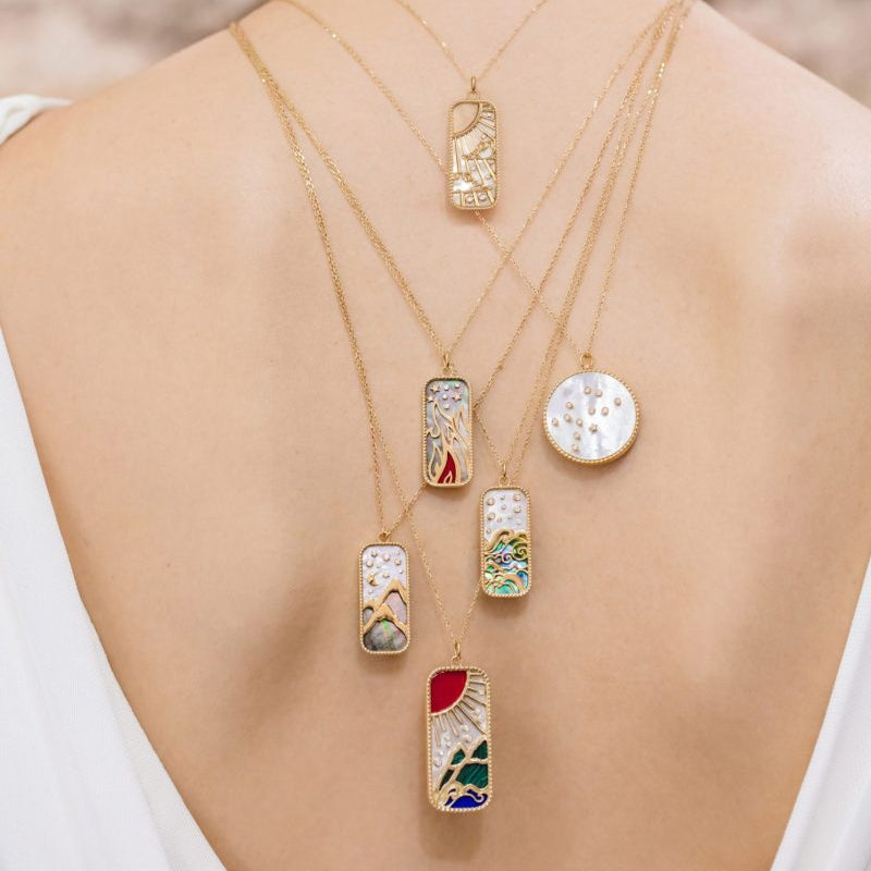 Elements of Love Earth Pendant Necklace by L'Atelier Nawbar, lifestyle view 1 | JJ Jewelry