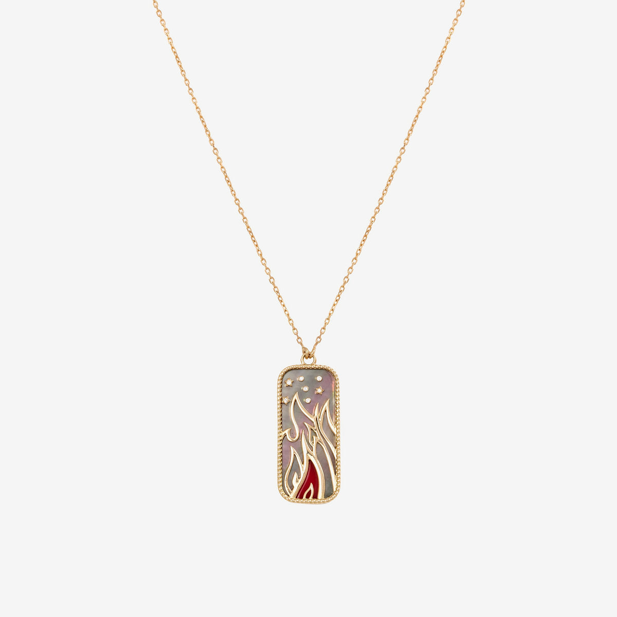 Elements of Love Fire Pendant by L'Atelier Nawbar in 18K Yellow Gold, view 2 | JJ Jewelry