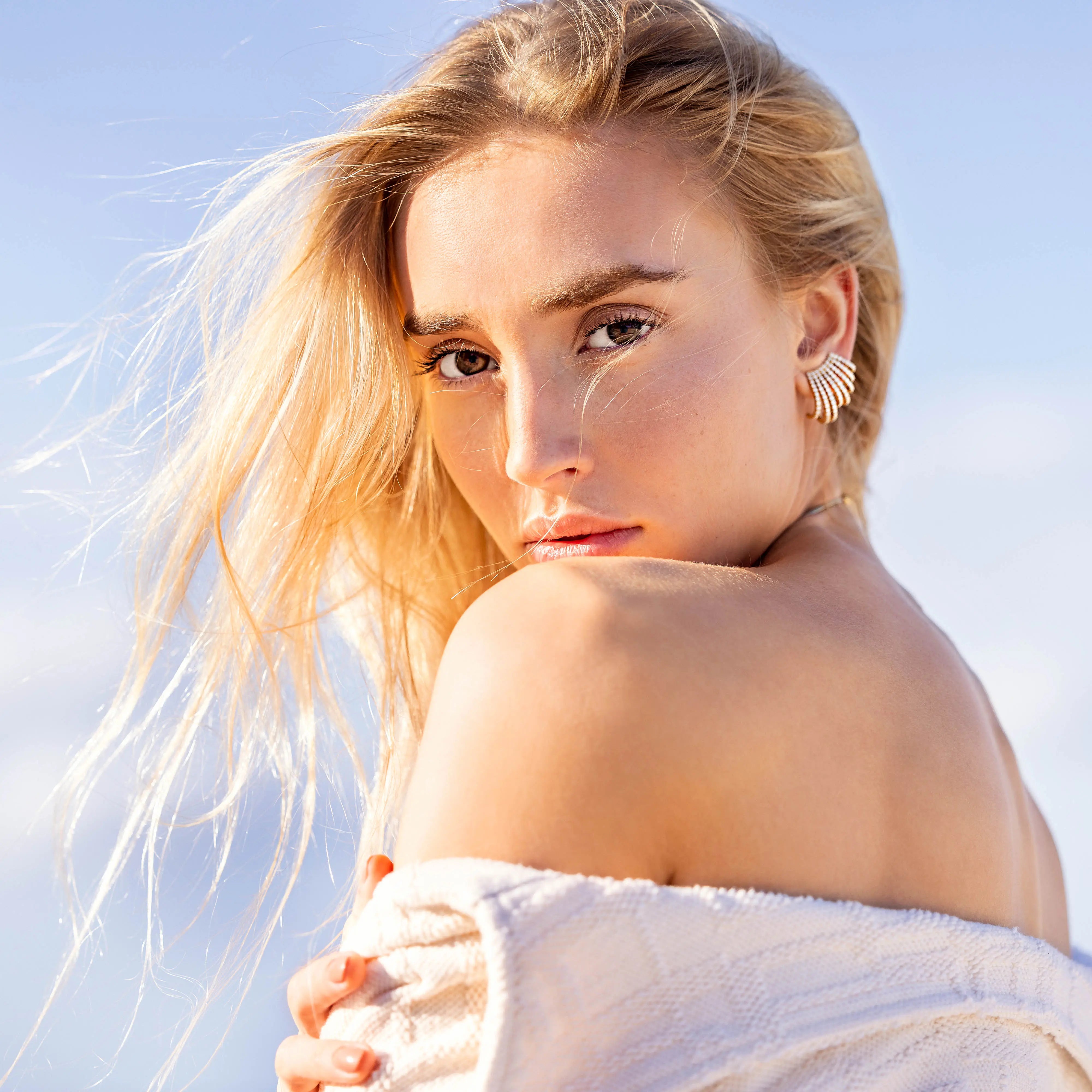 Modern diamond ear crawler earrings fine jewelry design