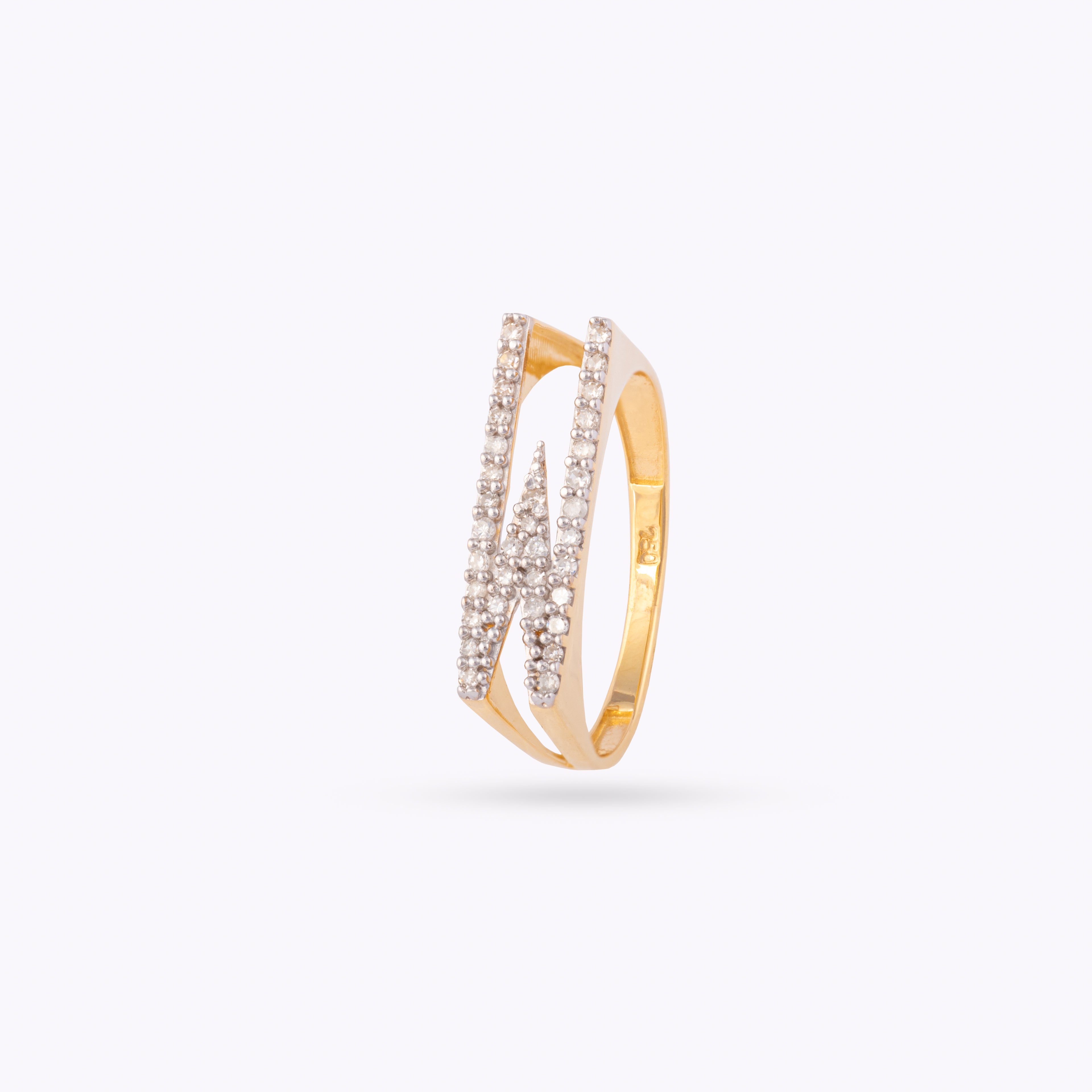 Yellow Gold & Diamond Letter Rings