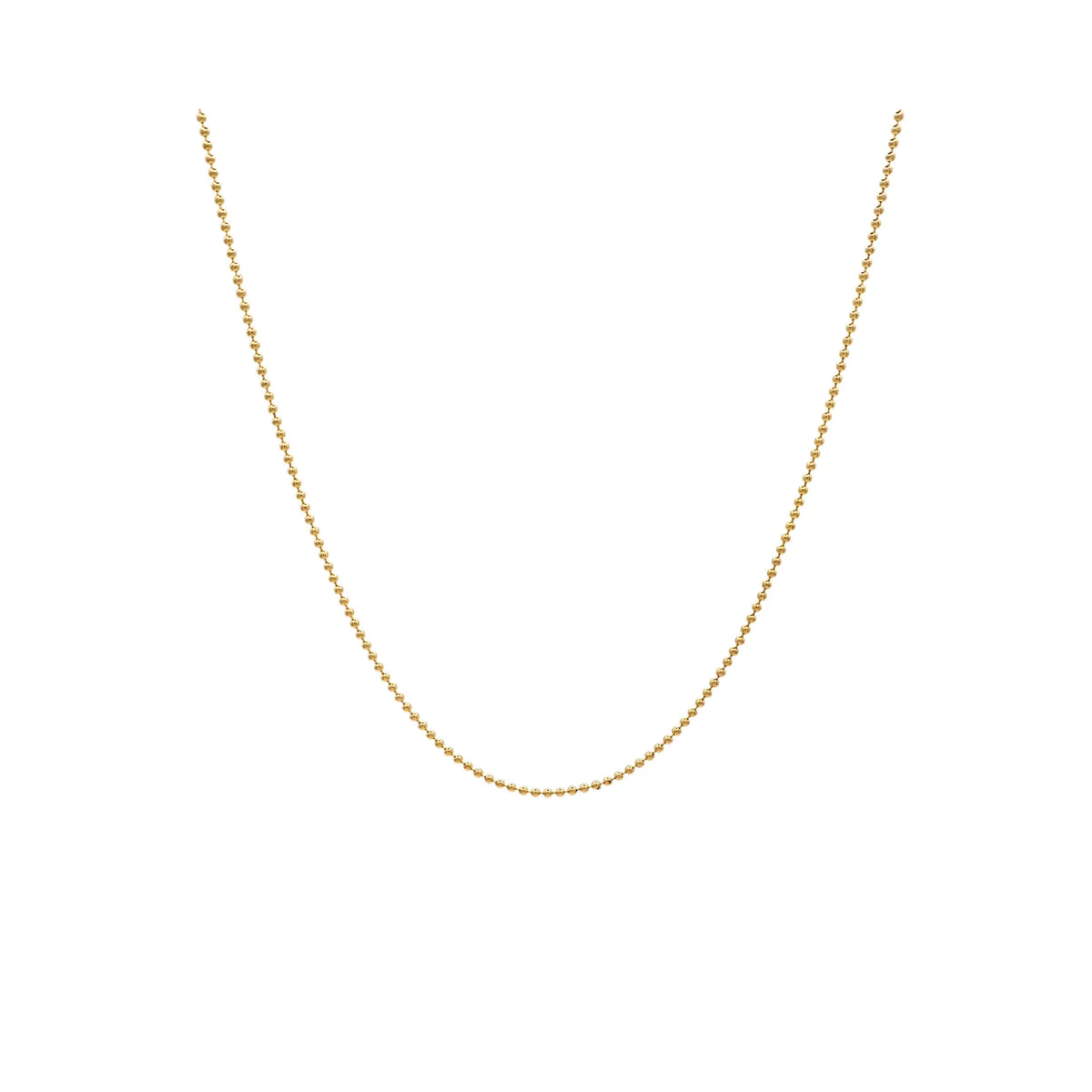 Mini Ball Chain Necklace in 14K Yellow Gold | JJ Jewelry Miami
