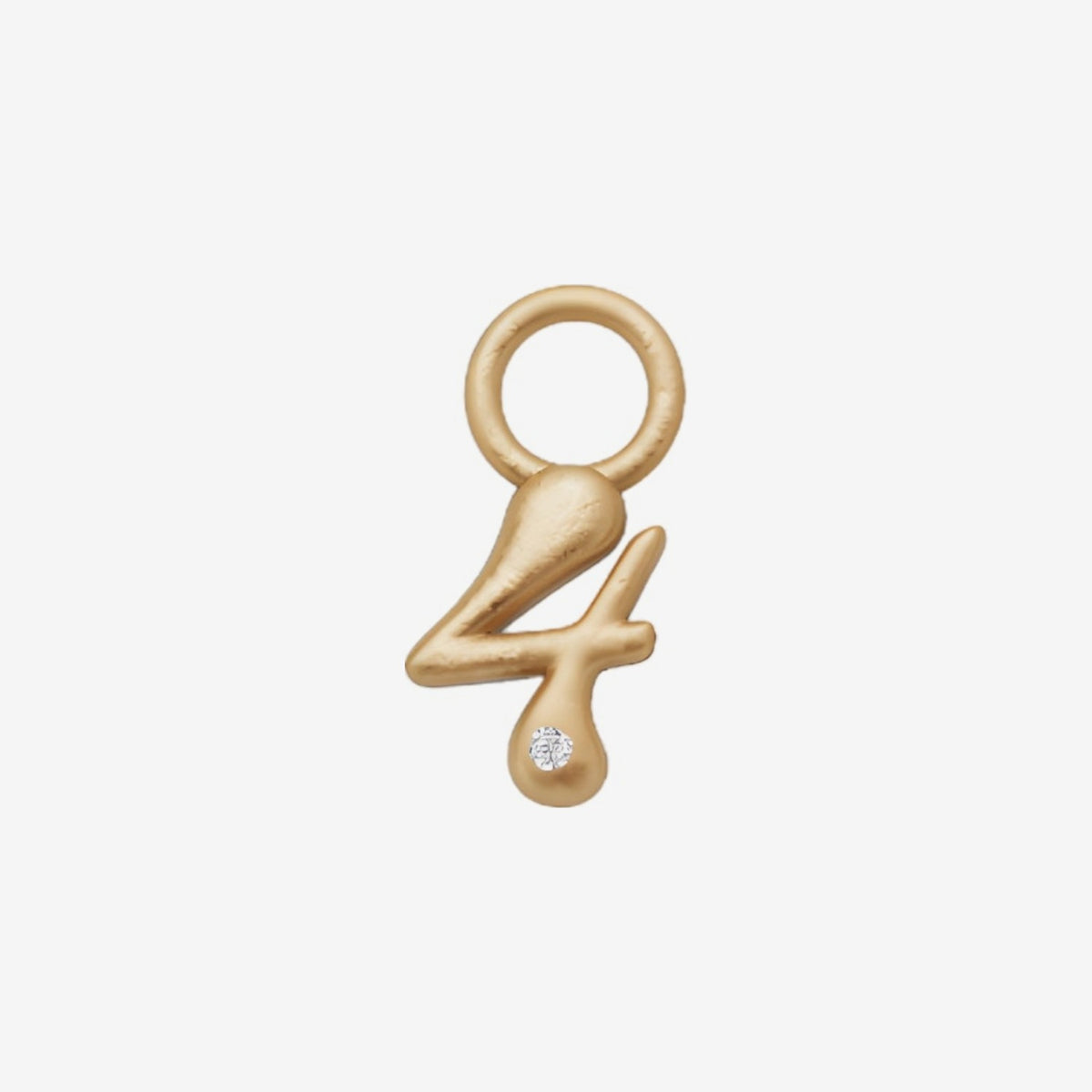 Mini Diamond Number Charm by Alessa Rocks in 18K Yellow Gold, number 4 | JJ Jewelry