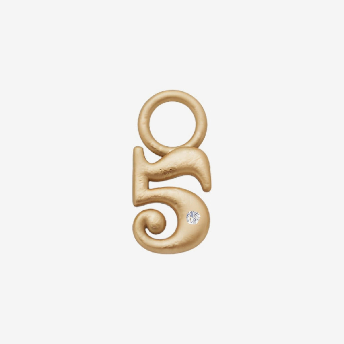 Mini Diamond Number Charm by Alessa Rocks in 18K Yellow Gold, number 5 | JJ Jewelry
