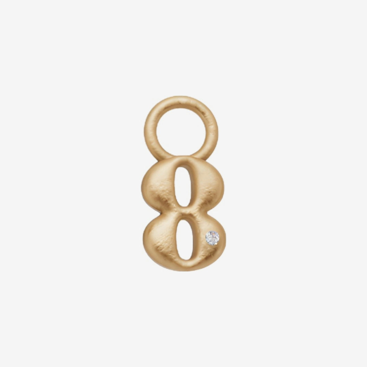 Mini Diamond Number Charm by Alessa Rocks in 18K Yellow Gold, number 8 | JJ Jewelry