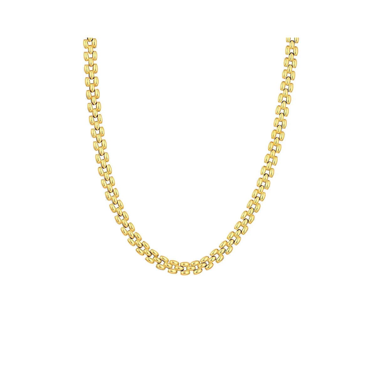 Multi Row Gold Chain Necklace in 14K Yellow Gold | JJ Jewelry Miami