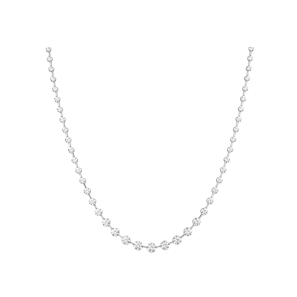 Renata Graduated Diamond Tennis Necklace in 18K Gold | JJ Jewelry Miami