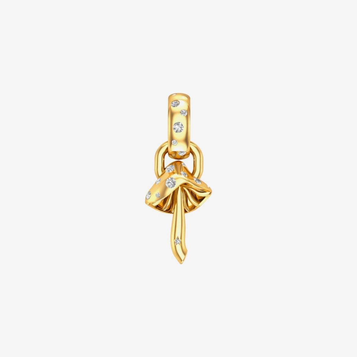Tiny Umbrella Mushroom Diamond Pendant by Alessa Rocks in 18K Yellow Gold | JJ Jewelry