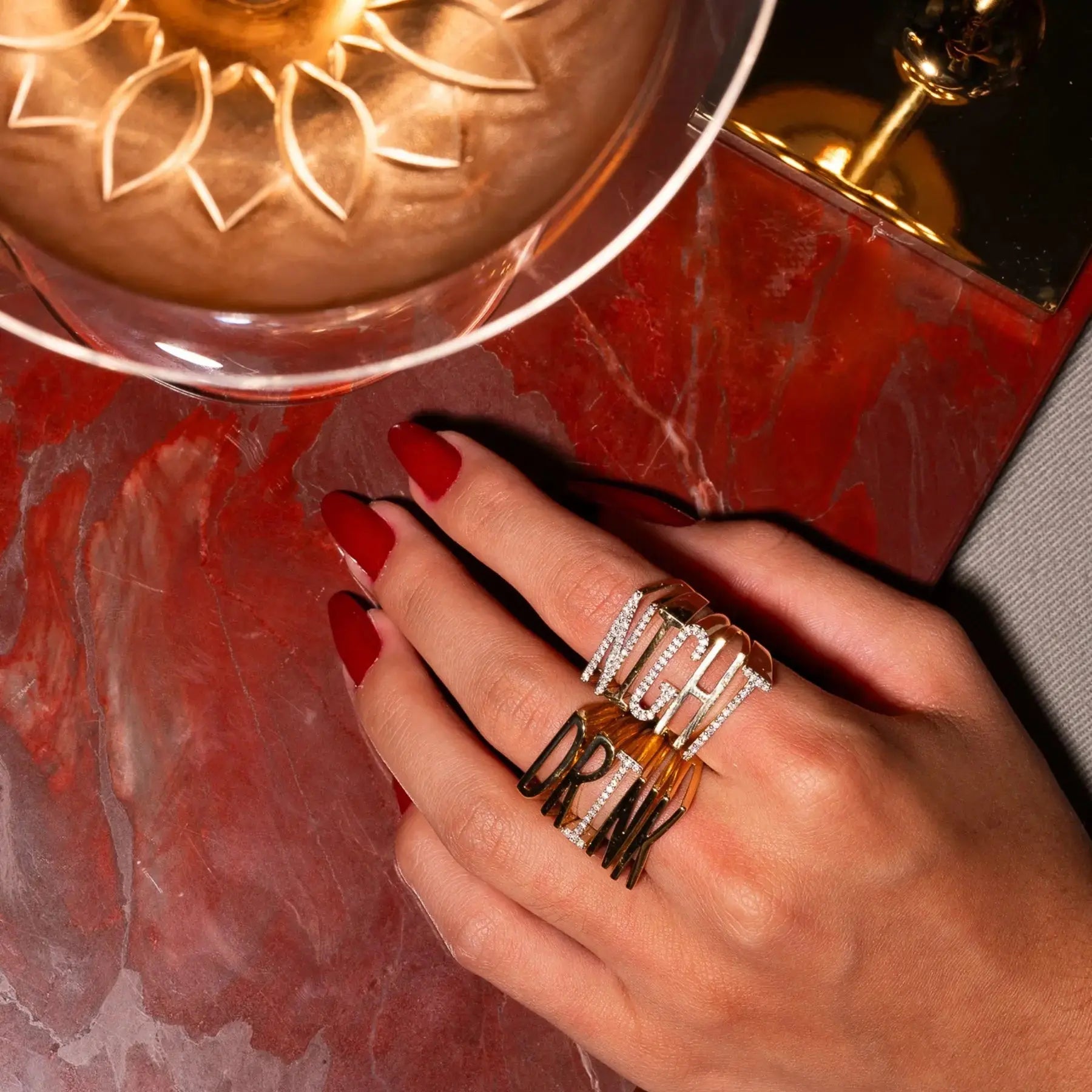   Yellow Gold Letter Ring Princess Jewelry Shop