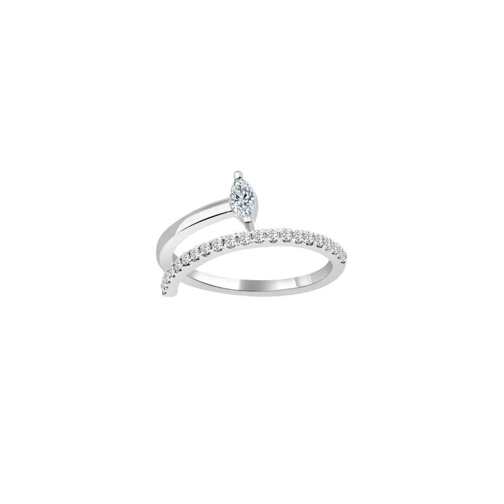 Spiral Marquise Diamond Double Band Ring-Princess Jewelry Shop