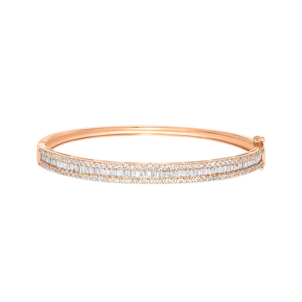 Triple Row Diamond Bangle-Princess Jewelry Shop