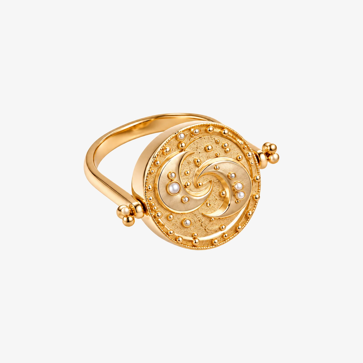 3 in 1 Gemini Zodiac Ring by L'Atelier Nawbar in 18K Yellow Gold, view 5 | JJ Jewelry