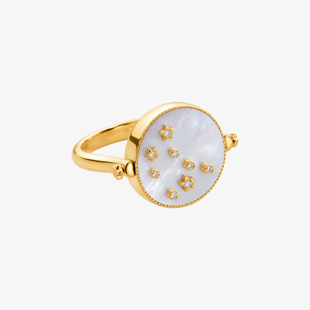 3 in 1 Gemini Zodiac Ring by L'Atelier Nawbar in 18K Yellow Gold, view 6 | JJ Jewelry