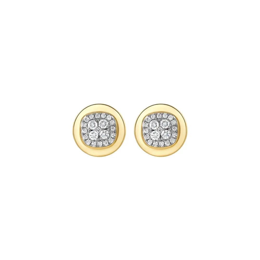   (ADD) ROUND GOLD DIA STUD EAR Princess Jewelry Shop