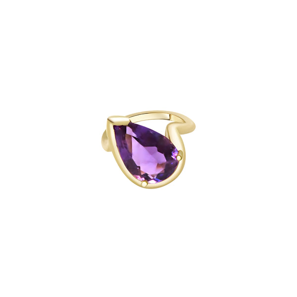 Amethyst Open Ring in 14K Yellow Gold
