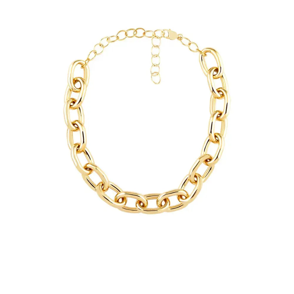 Ana Oval Chunk Chain Necklace-Princess Jewelry Shop