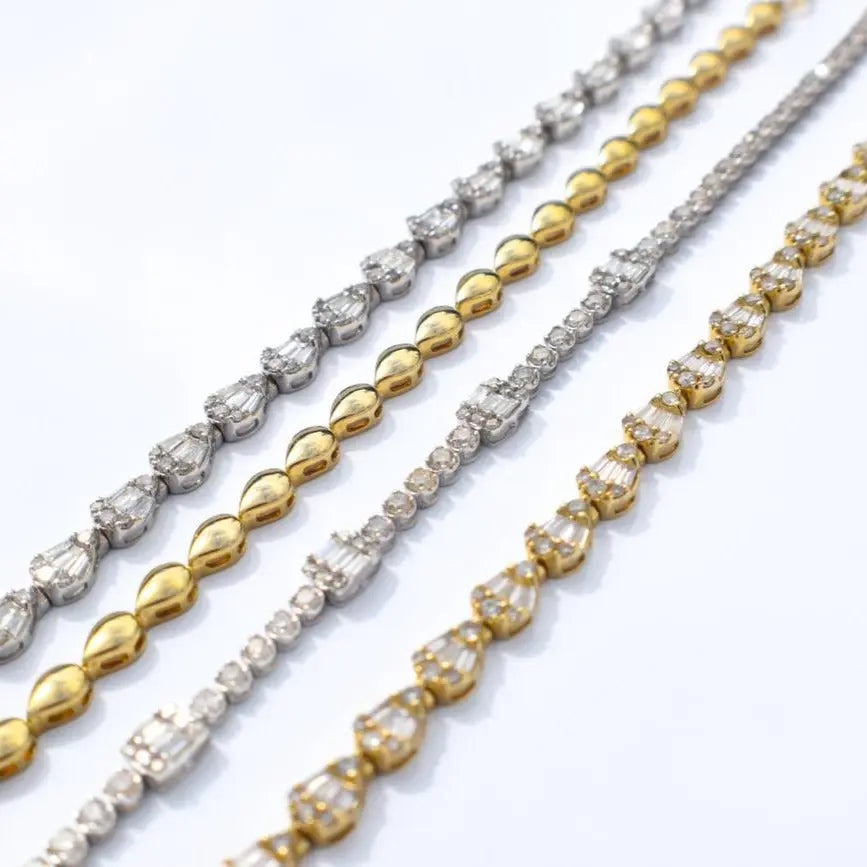 Baguette Round Diamond Bracelet-Princess Jewelry Shop