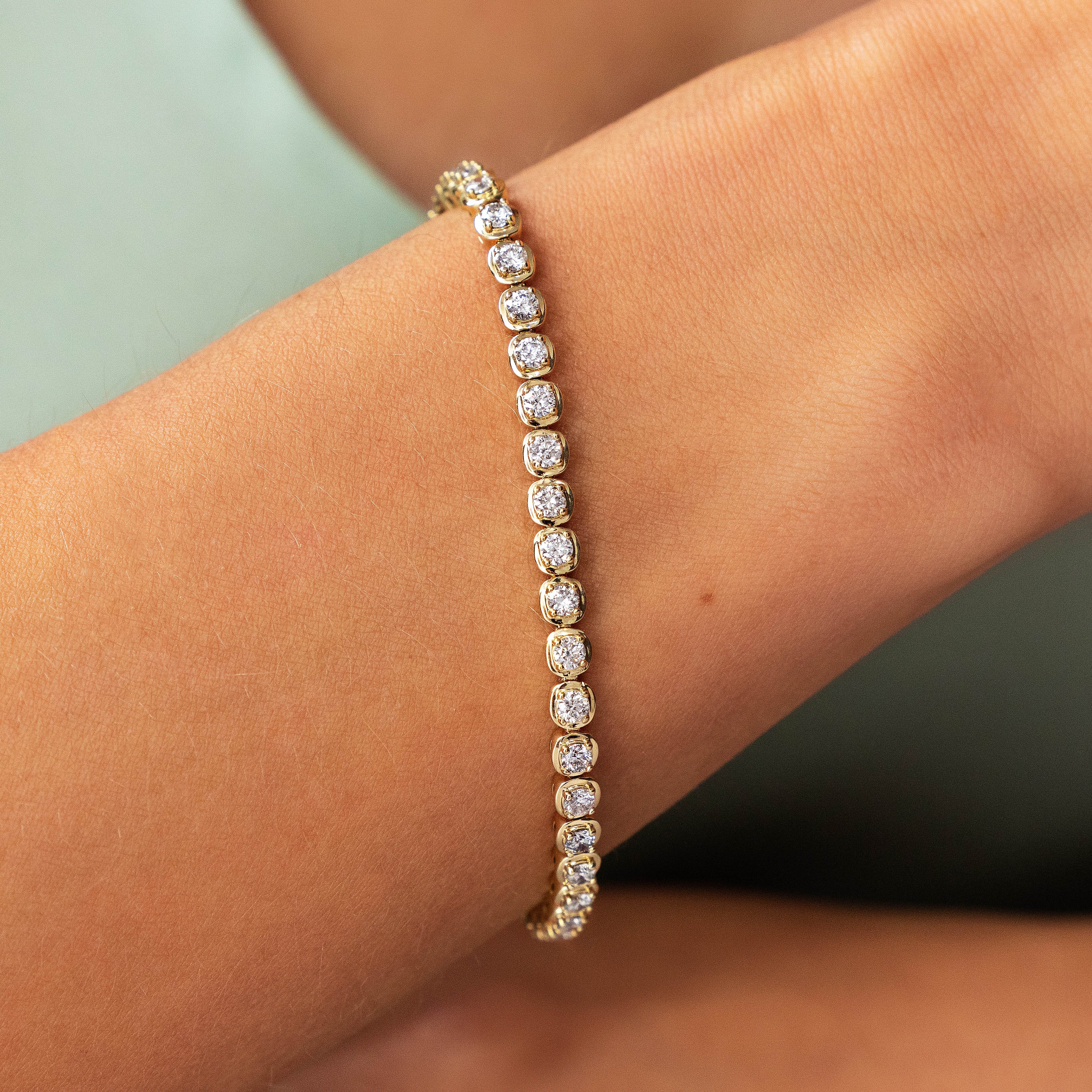 Bezel-Set Diamond Bracelet-Princess Jewelry Shop