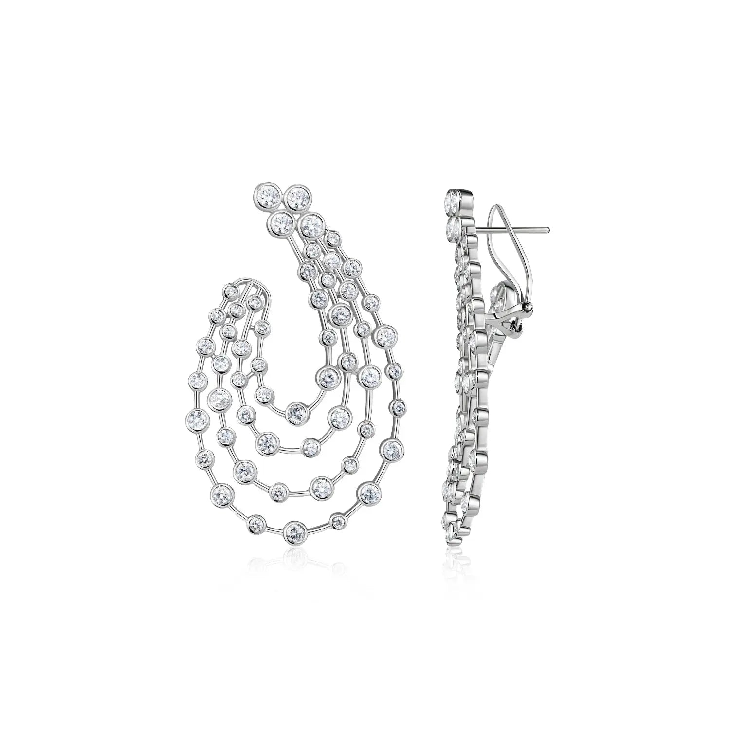 Bezel Garland Diamond Earrings-Princess Jewelry Shop